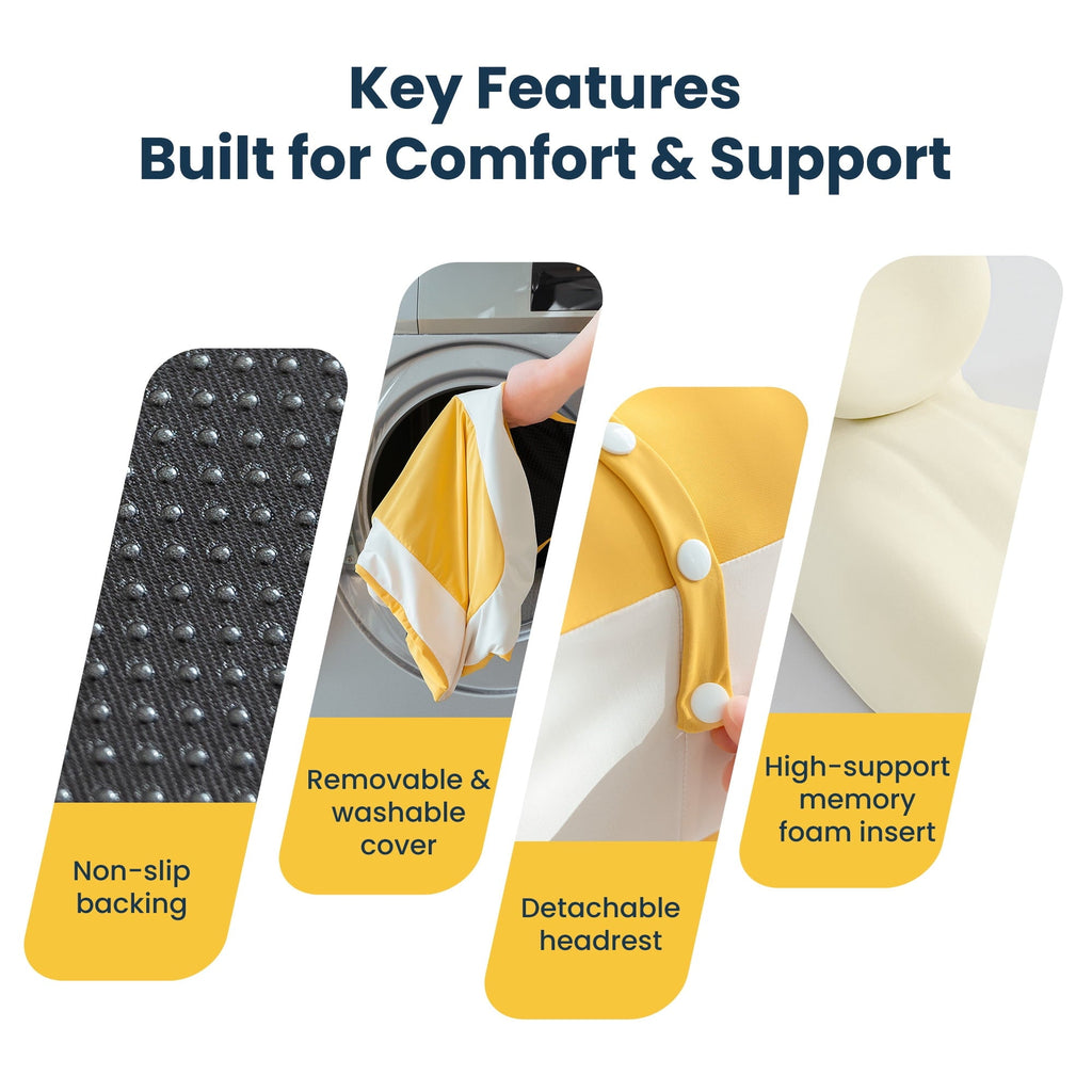 Hotel Collection Memory Foam Reading Pillow, Multi-Position Support Bed Pillow for Petite Adults, Reading Tools, Fun Couple Pillows Pr... - Hotel Quality Plush Sleeping Pillows Detail