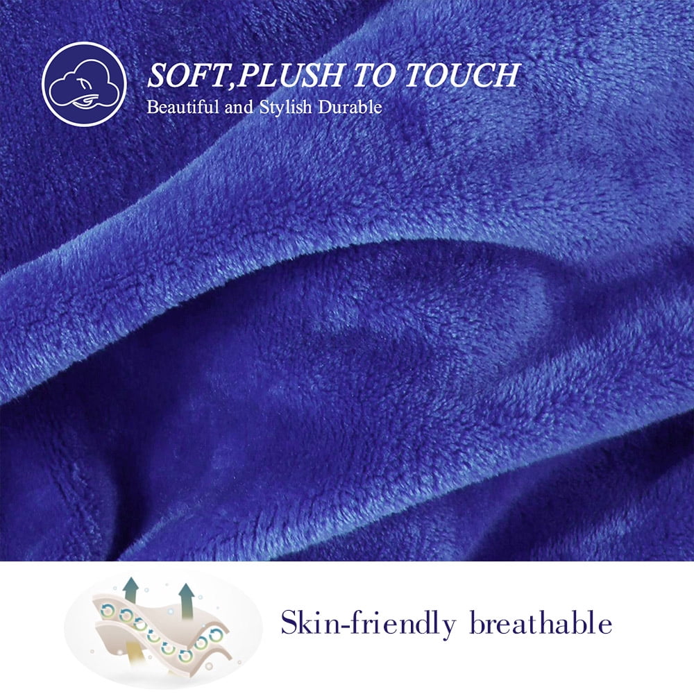 Lightweight Warm Large Navy Fleece Throw Blankets, Throw Size Soft Fuzzy Blanket for Women Men and s, All Season Lightweight Microfibe... - Cozy Fleece Throw Blanket for Couch & Bed Detail