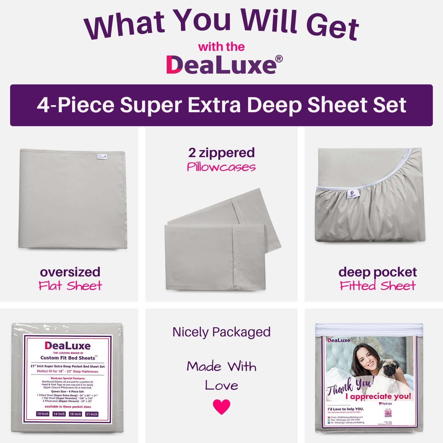 Breathable Luxury Bedding 21” King Extra Deep Pocket Sheets - Deep King Fitted Sheet - Super And Ultra Deep Sheet - For Deep Mattress -... - Luxury Bed Sheet Set with Deep Pockets Detail
