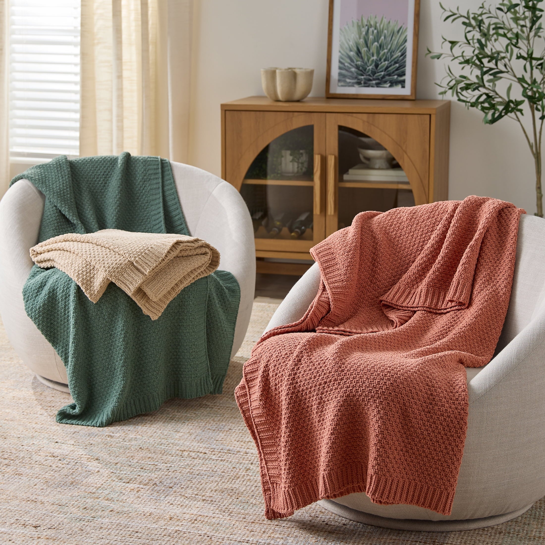Super Soft Flannel Chenille Knit Super Soft Oversized Throw Blanket, Merlot Wine - Cozy Fleece Throw Blanket for Couch & Bed Detail
