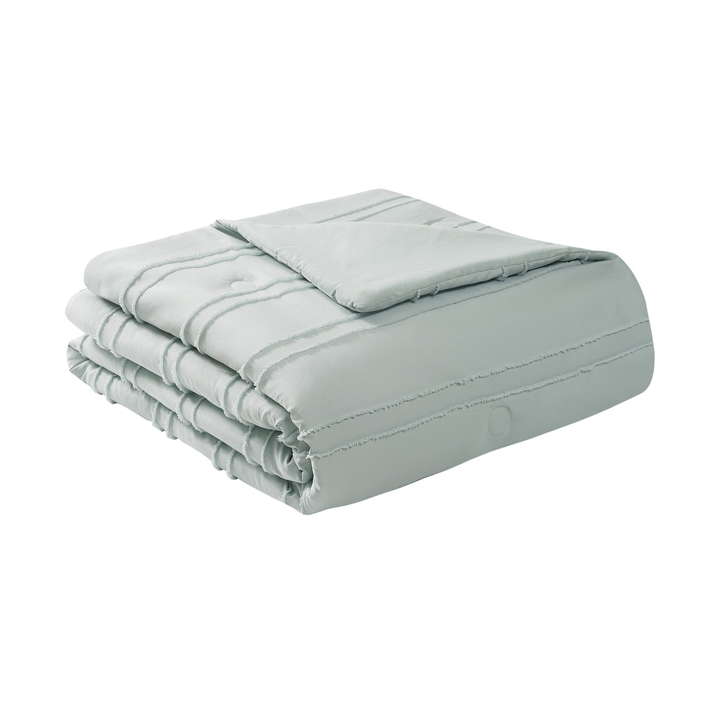 Fluffy Down Alternative Mint 10 Piece Bed in a Bag Comforter Set with Sheets, Queen - Hypoallergenic Ultra-Fluffy Quilt for Winter Detail