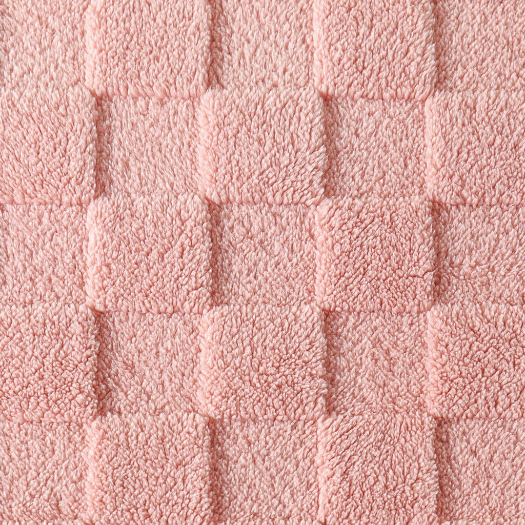 Decorative Knitted Fleece Throw Blanket for Couch, Super Soft Warm Lightweight Checkered Pattern Blanket for All Seasons, Pink, 50"x60" - Cozy Fleece Throw Blanket for Couch & Bed Detail