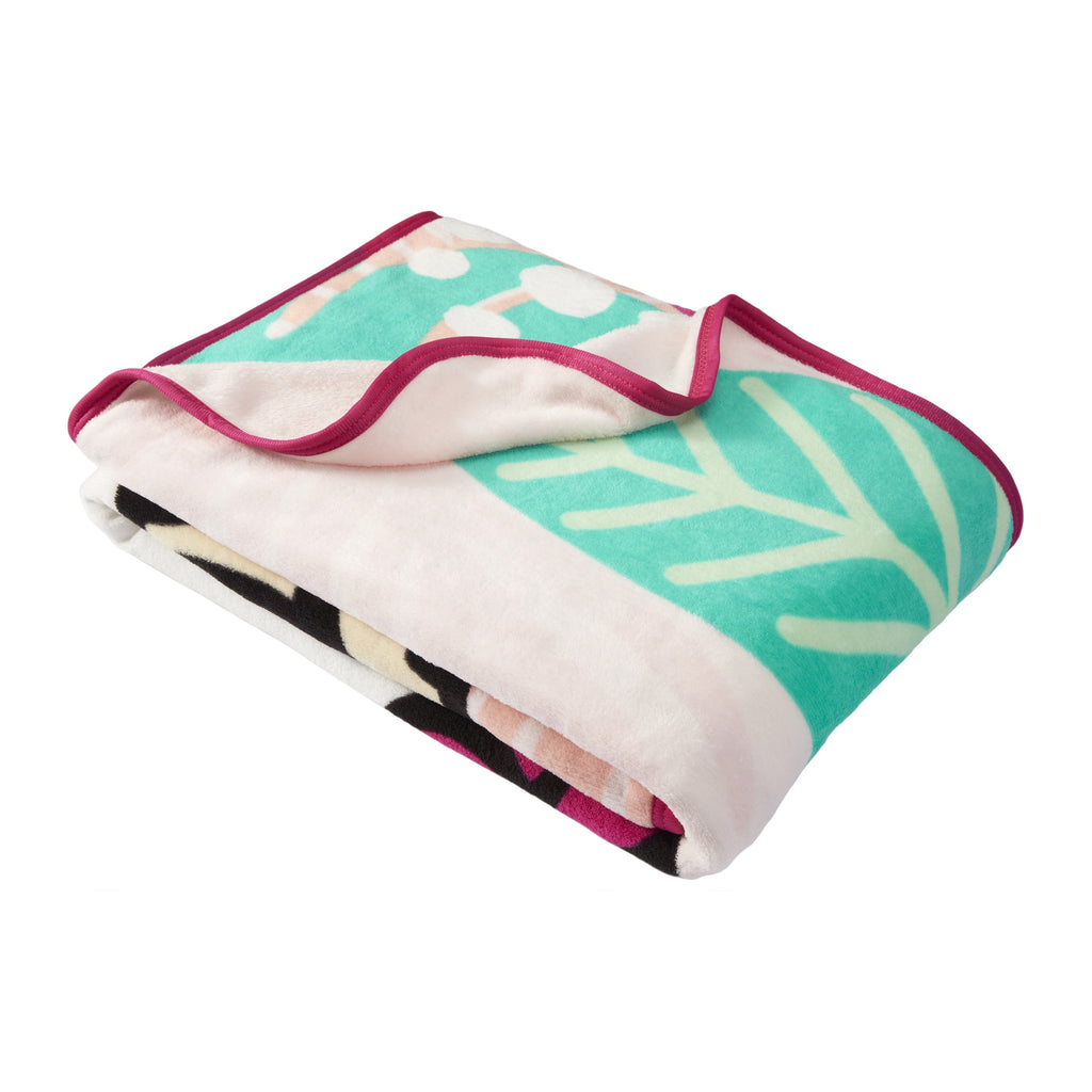 Decorative Knitted Kids Pink White Print Fleece Throw Blanket, 46 x 60 - Super Soft Reversible Sherpa Flannel Blanket Detail