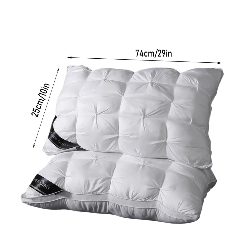 Fluffy Shredded 2-Pack 3-Line Grid Bed Pillow (20.1" x 13.97") - Soft, Breathable and Hypoallergenic - Orthopedic Shredded Foam Bed Pillow Set Detail
