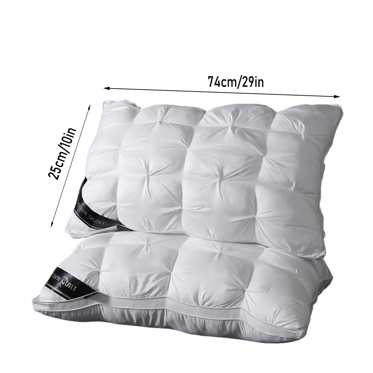Fluffy Shredded 2-Pack 3-Line Grid Bed Pillow (20.1" x 13.97") - Soft, Breathable and Hypoallergenic - Orthopedic Shredded Foam Bed Pillow Set Detail