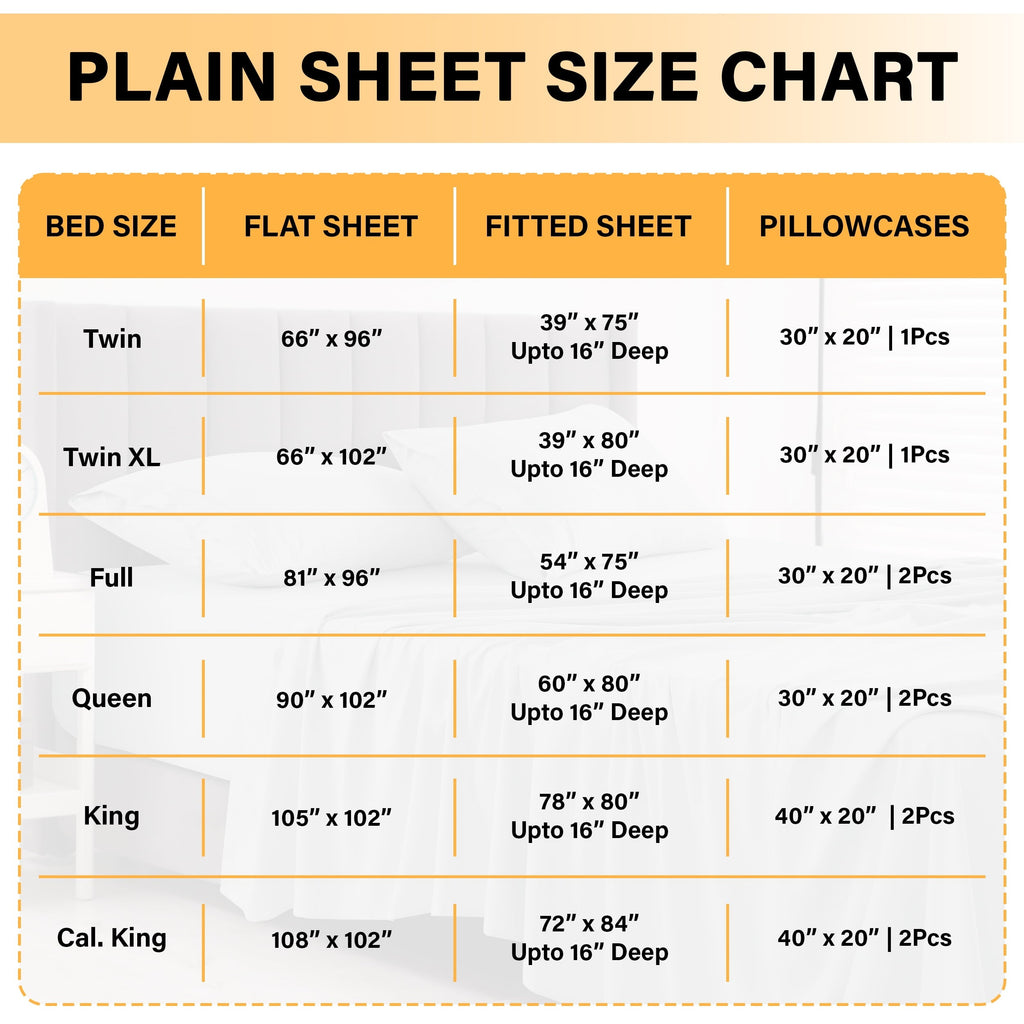 Breathable Luxury Size Sheet Set, 4-Piece Plain Soft Microfiber – Deep Pocket Bed Sheets, Includes 1 Fitted Sheet, 1 Flat Sheet, 2 Pill... - Luxury Bed Sheet Set with Deep Pockets Detail