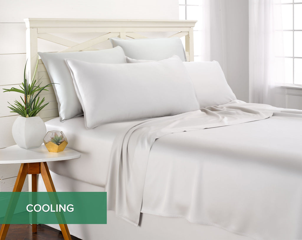 Breathable Luxury Sheets King Size Bed Sheet 4 Piece Set, Genuine 100% Organic Bamboo Viscose, Luxuriously Soft & Cooling, Double Stitc... - Cooling Hotel Quality Bedding Sheets and Pillowcases Detail
