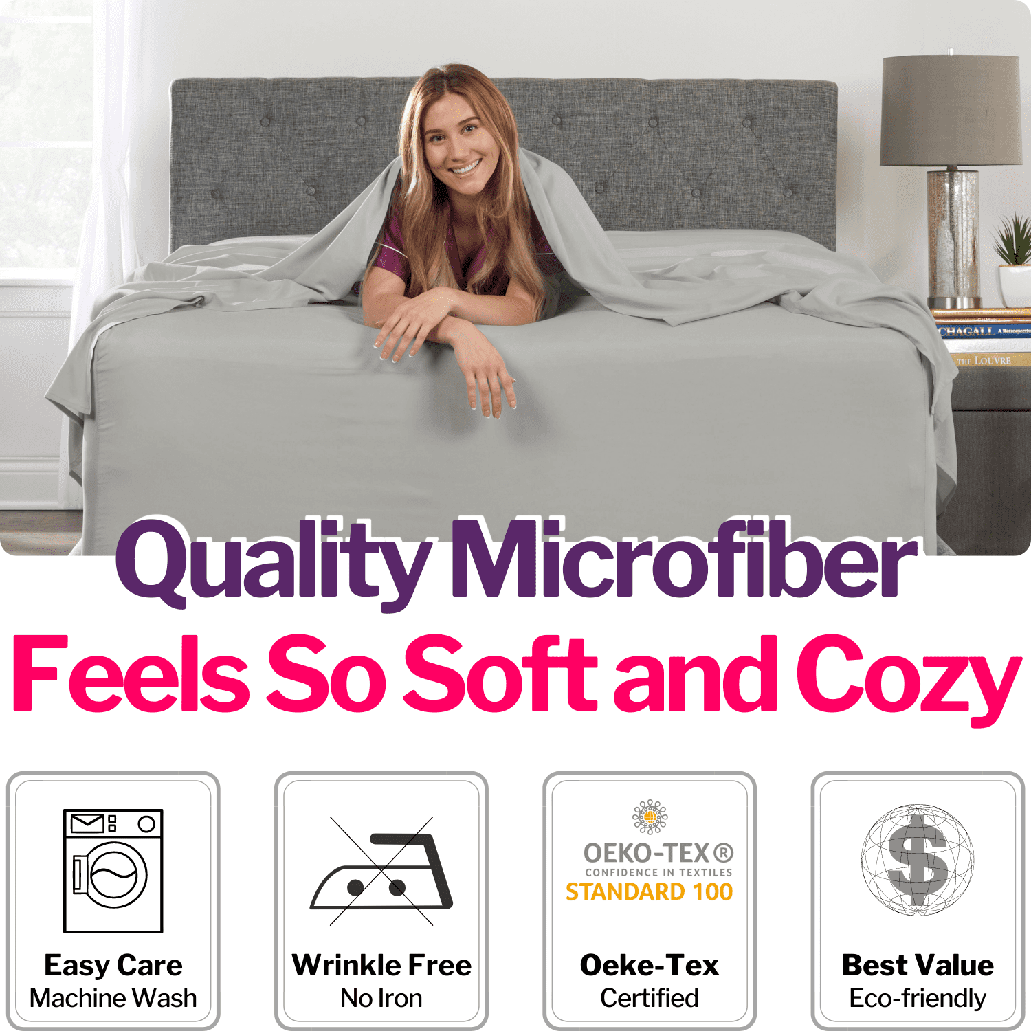 Breathable Luxury Bedding 21” King Extra Deep Pocket Sheets - Deep King Fitted Sheet - Super And Ultra Deep Sheet - For Deep Mattress -... - Luxury Bed Sheet Set with Deep Pockets Detail