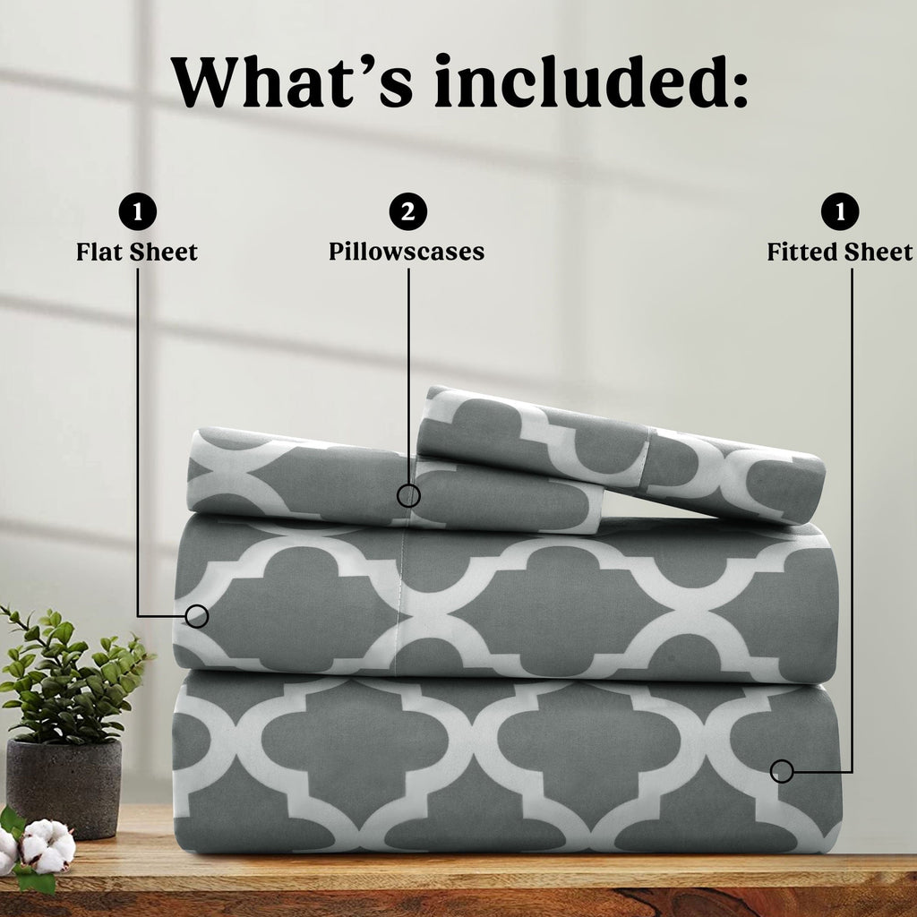 Cooling Sateen King Size Bed Sheets Set, ury 4 Piece Microfiber Deep Pocket Fitted Sheet, Flat Sheet & Pillowcases Bedding Sheets Se... - Breathable Egyptian Cotton Flat & Fitted Sheets Detail