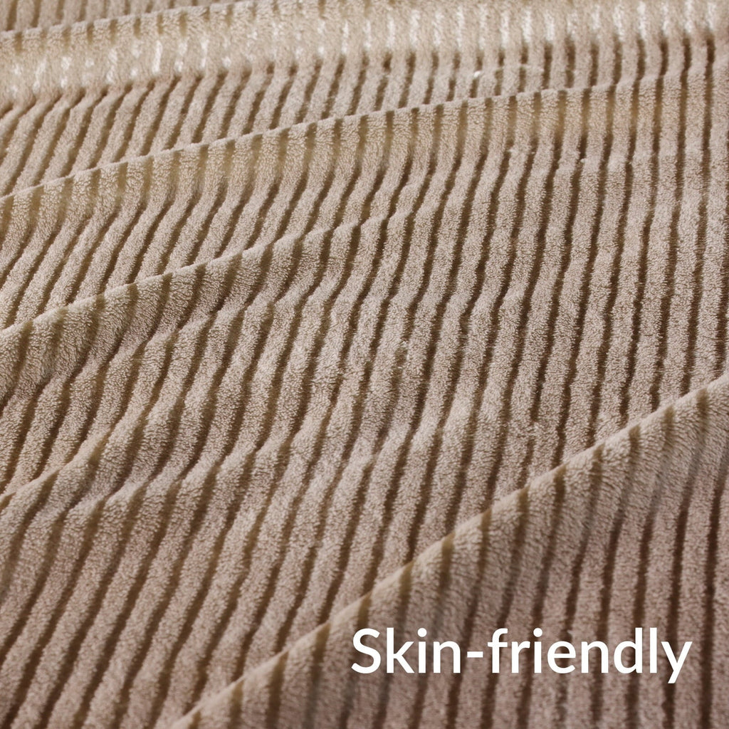 Reversible Sherpa Soft Throw Blanket, 50"x60", Camel - Super Soft Reversible Sherpa Flannel Blanket Detail