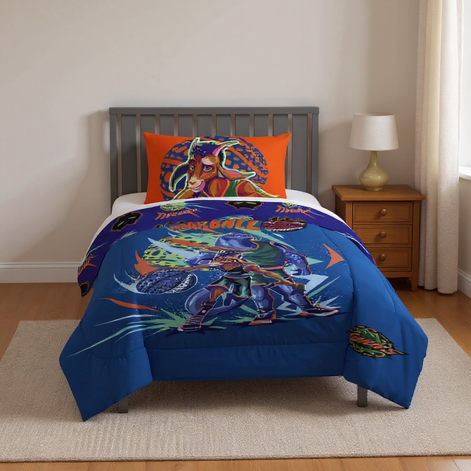 Luxurious Quilted 2 Piece Twin/Full Kids Reversible Comforter and Pillowcase Bedding Set, Multicolor,Twin/Full - Luxurious Quilted Duvet Cover Set Detail