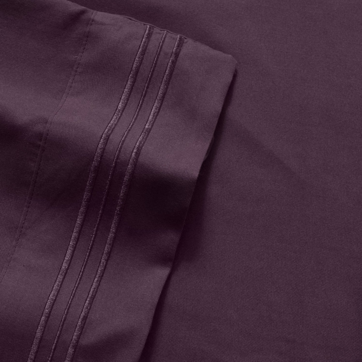 Wrinkle-Resistant 1800 Series Bed Sheets - Extra Soft Microfiber Deep Pocket Sheet Set - Purple, Full - Cooling Hotel Quality Bedding Sheets and Pillowcases Detail
