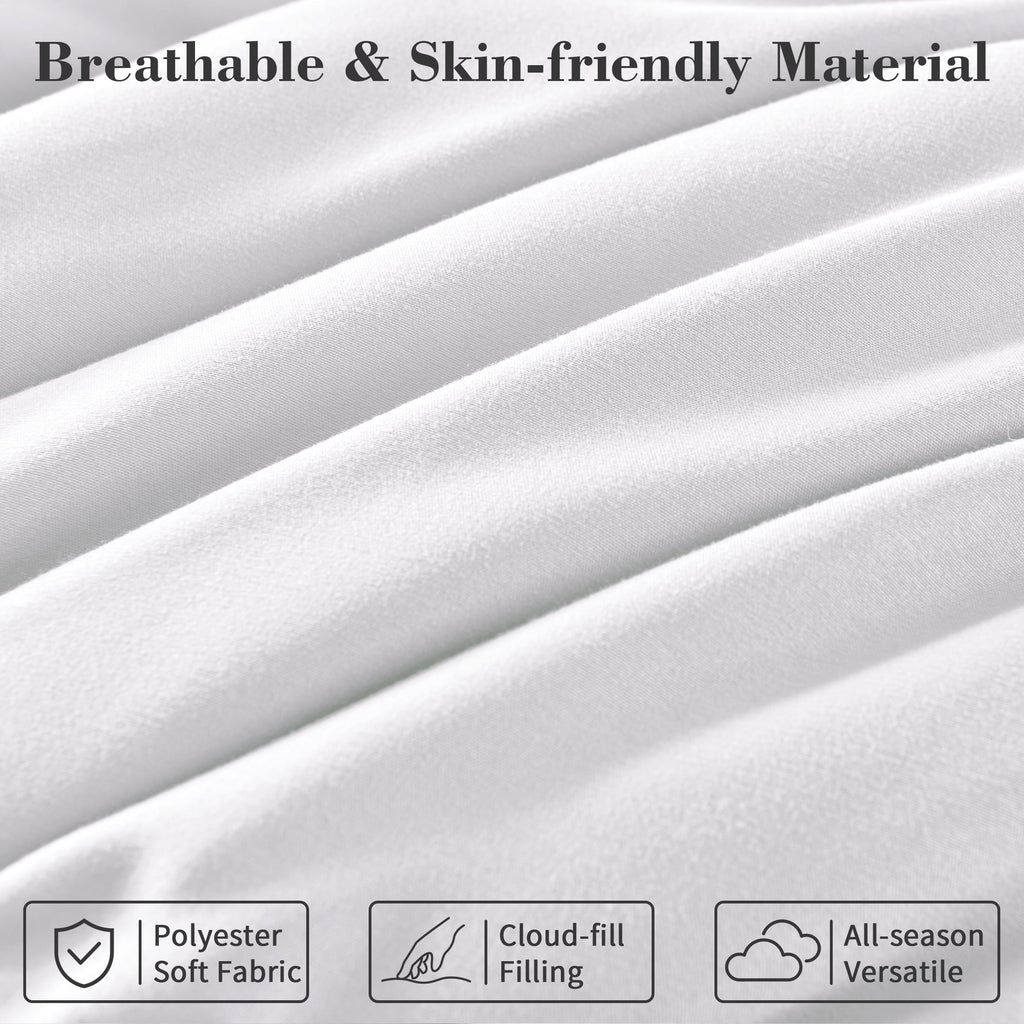 Luxurious Quilted 3-Piece Queen Comforter Set - All-Season Down Alternative Bedding Bundle with 2 Pillow Shams, Premium Soft Bedding Se... - Luxurious Quilted Duvet Cover Set Detail