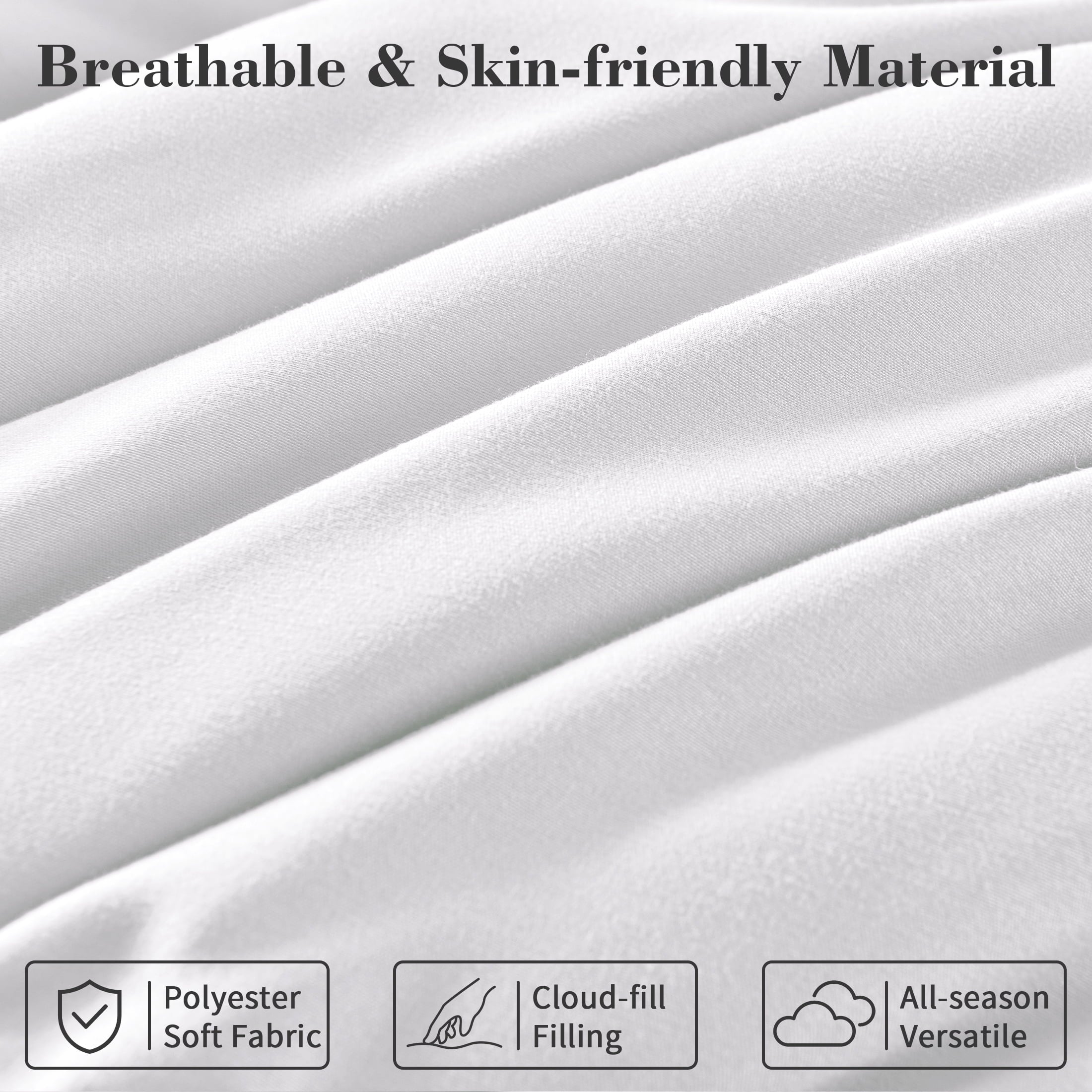 Luxurious Quilted 3-Piece Queen Comforter Set - All-Season Down Alternative Bedding Bundle with 2 Pillow Shams, Premium Soft Bedding Se... - Luxurious Quilted Duvet Cover Set Detail