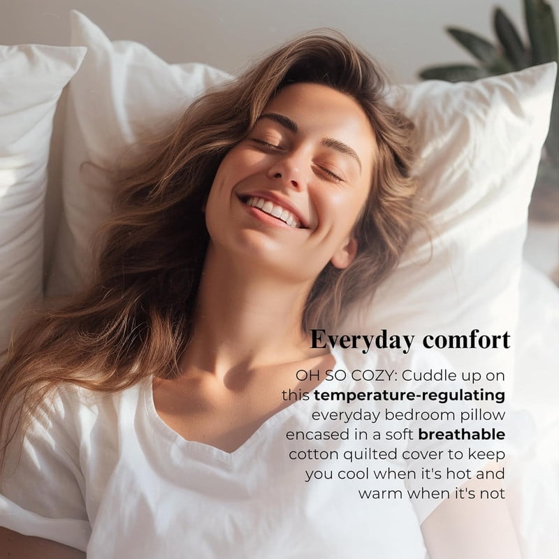 Fluffy Shredded 100% Organic Cotton Pillow with Organic Cotton Cover - GOTS CERTIFIED - Adjustable Loft, Head Neck Pain Relief, Back ... - Ergonomic Memory Foam Pillow for Neck Pain Support Detail