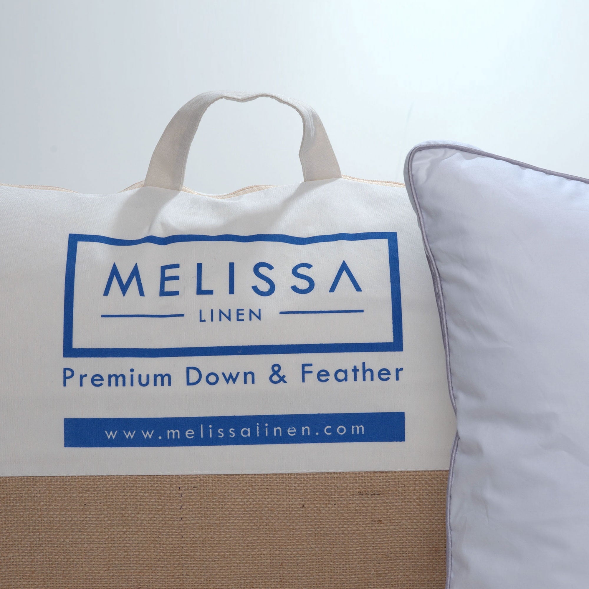 Fluffy Shredded Linen Premium Goose Down Feather Pillow for Bed, Soft & Supportive, Standard Size, White - Orthopedic Shredded Foam Bed Pillow Set Detail