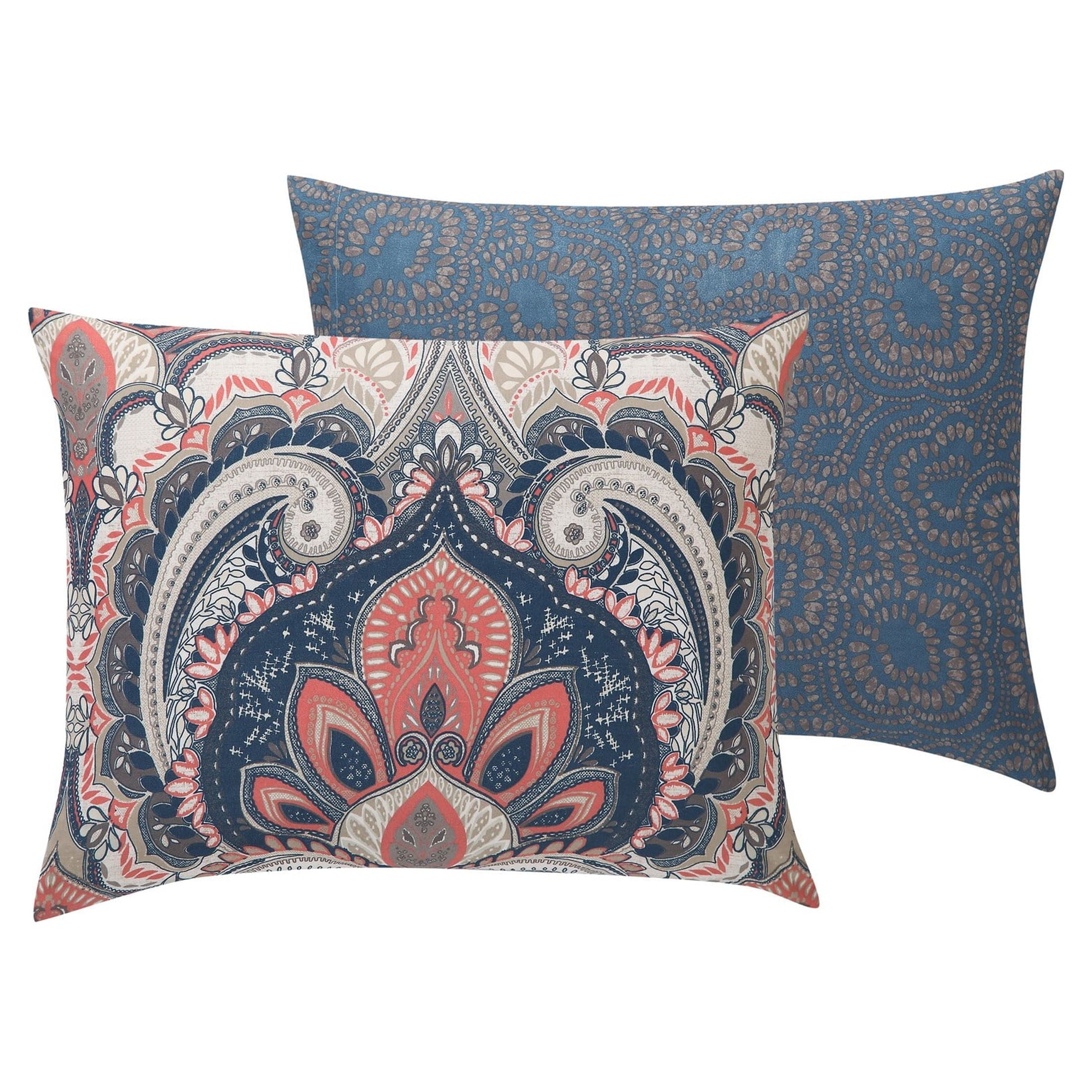 Hypoallergenic Cloud Casa Real 5-Piece Coral Damask Reversible Comforter Set, King, Adult, Unisex - All-Season Down Alternative Comforter Insert Detail