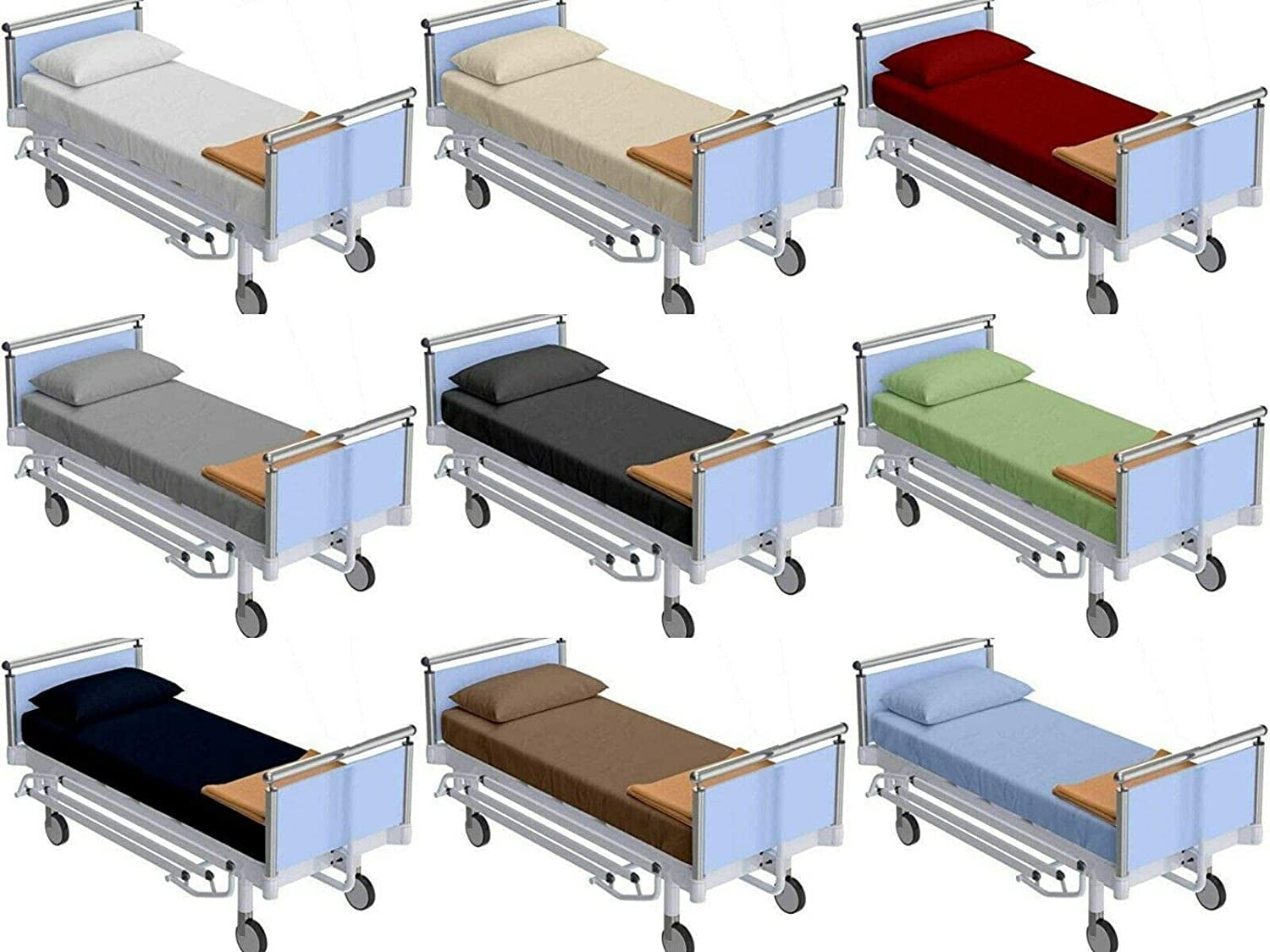 Wrinkle-Resistant 100% Cotton Hospital Bedsheets Set - 1 Flat Sheet, 1 Fitted Sheet (10" Inch) Deep Pocket, 1 Pillowcase, Best & Comfor... - Premium Ultra-Soft Pillowcase Pair for Sleeping Detail