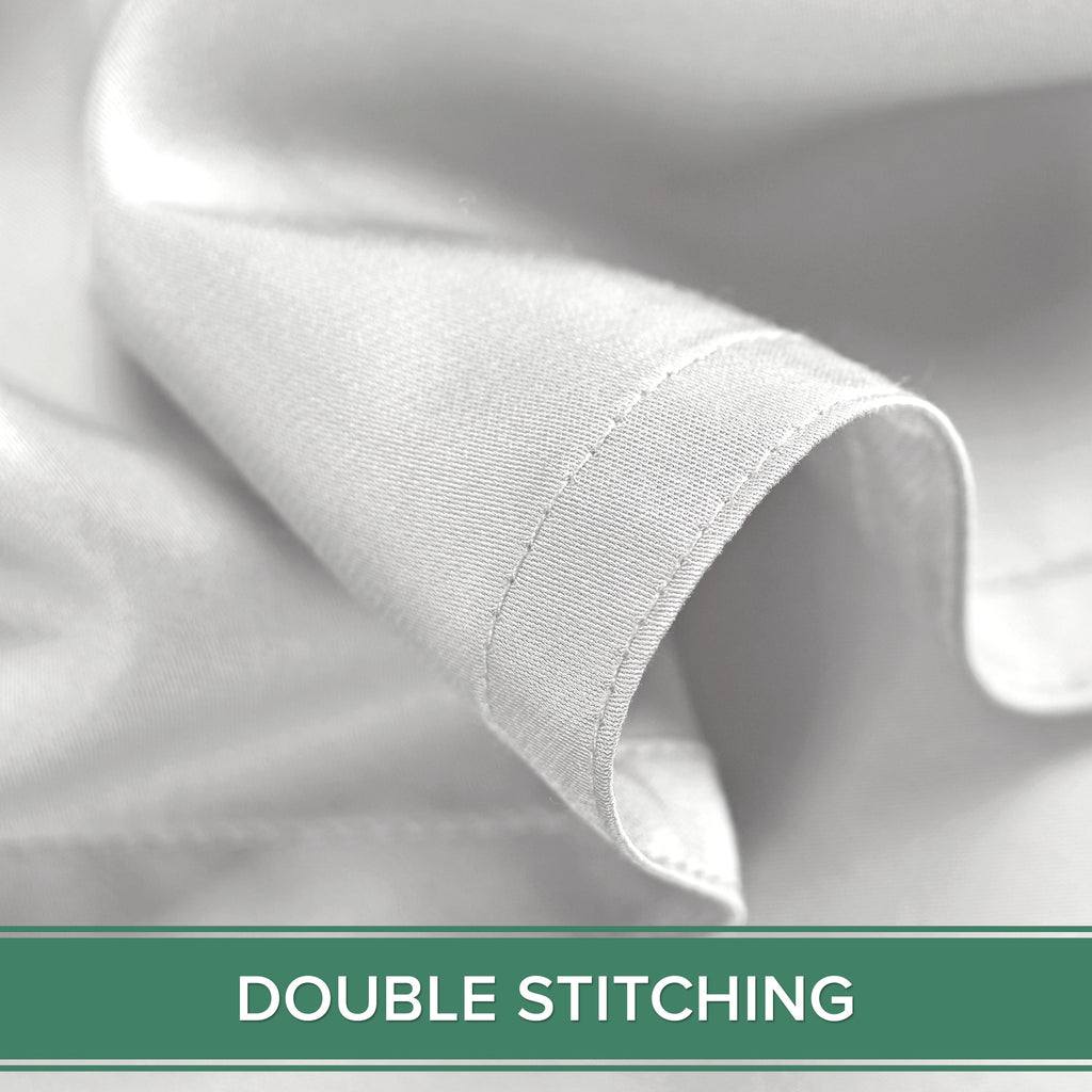 Breathable Luxury Sheets King Size Bed Sheet 4 Piece Set, Genuine 100% Organic Bamboo Viscose, Luxuriously Soft & Cooling, Double Stitc... - Cooling Hotel Quality Bedding Sheets and Pillowcases Detail