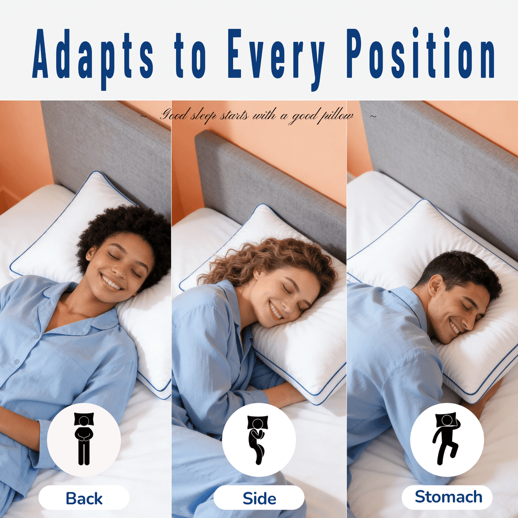 Orthopedic Support Pillows Queen Size Set of 2 Bed Pillows 2 Pack Down Alternative Hotel Pillows for Side Sleepers and Back Sleepers Gus... - Decorative Throw Pillow Cushion for Sofa & Bed Detail