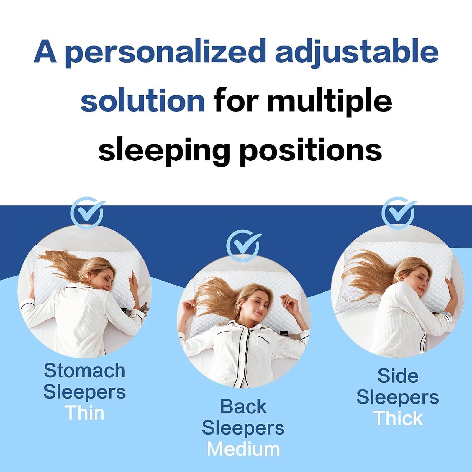 Fluffy Shredded Cooling Shredded Memory Foam Bed Pillows Adjustable Firm Support Pillow for Side and Back Sleepers Curved Pillows Set... - Ergonomic Memory Foam Pillow for Neck Pain Support Detail