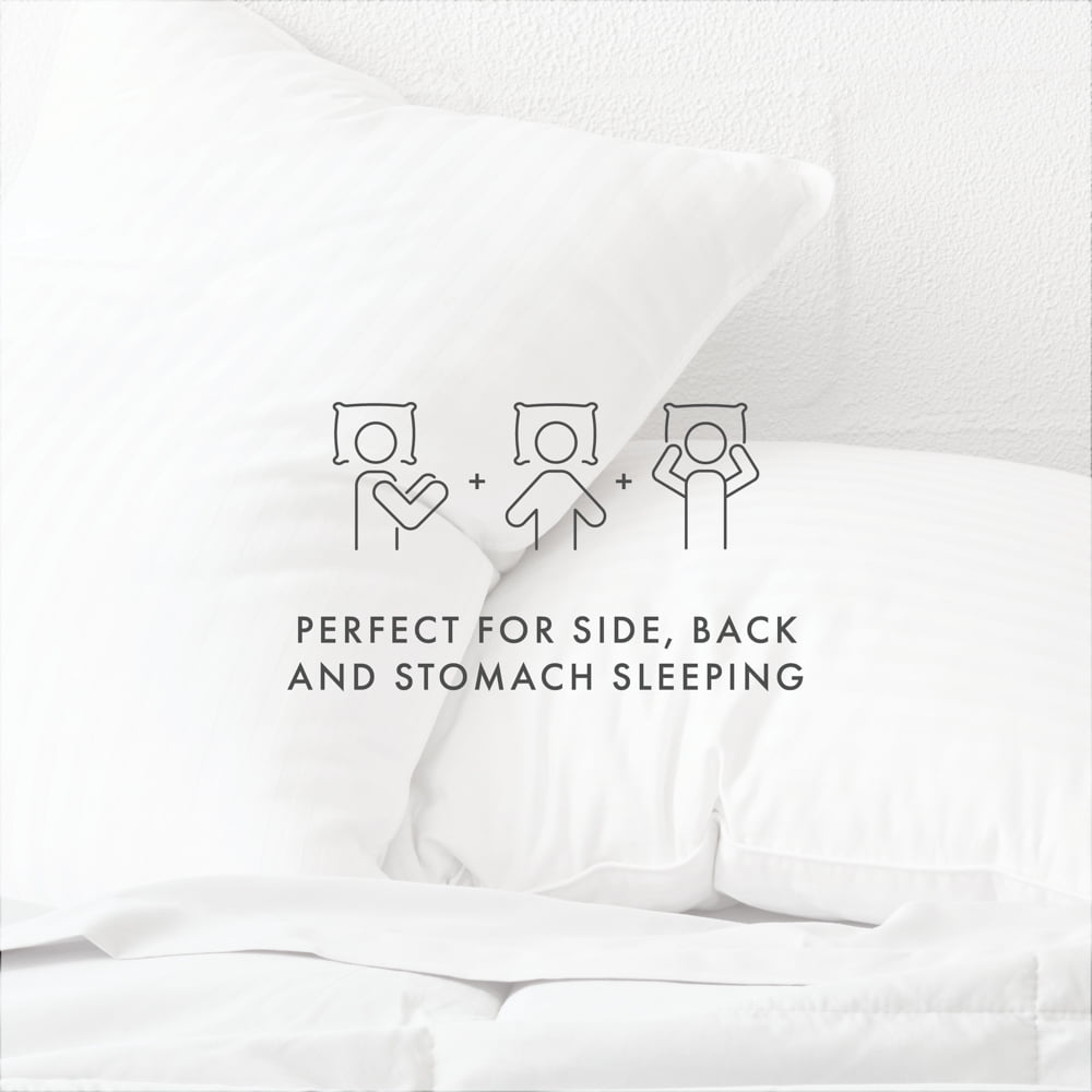 Ergonomic Memory Foam Bed Pillow 2-Pack Standard/Queen Size For All Sleep Styles - Back, Side and Stomach Sleepers - Orthopedic Shredded Foam Bed Pillow Set Detail