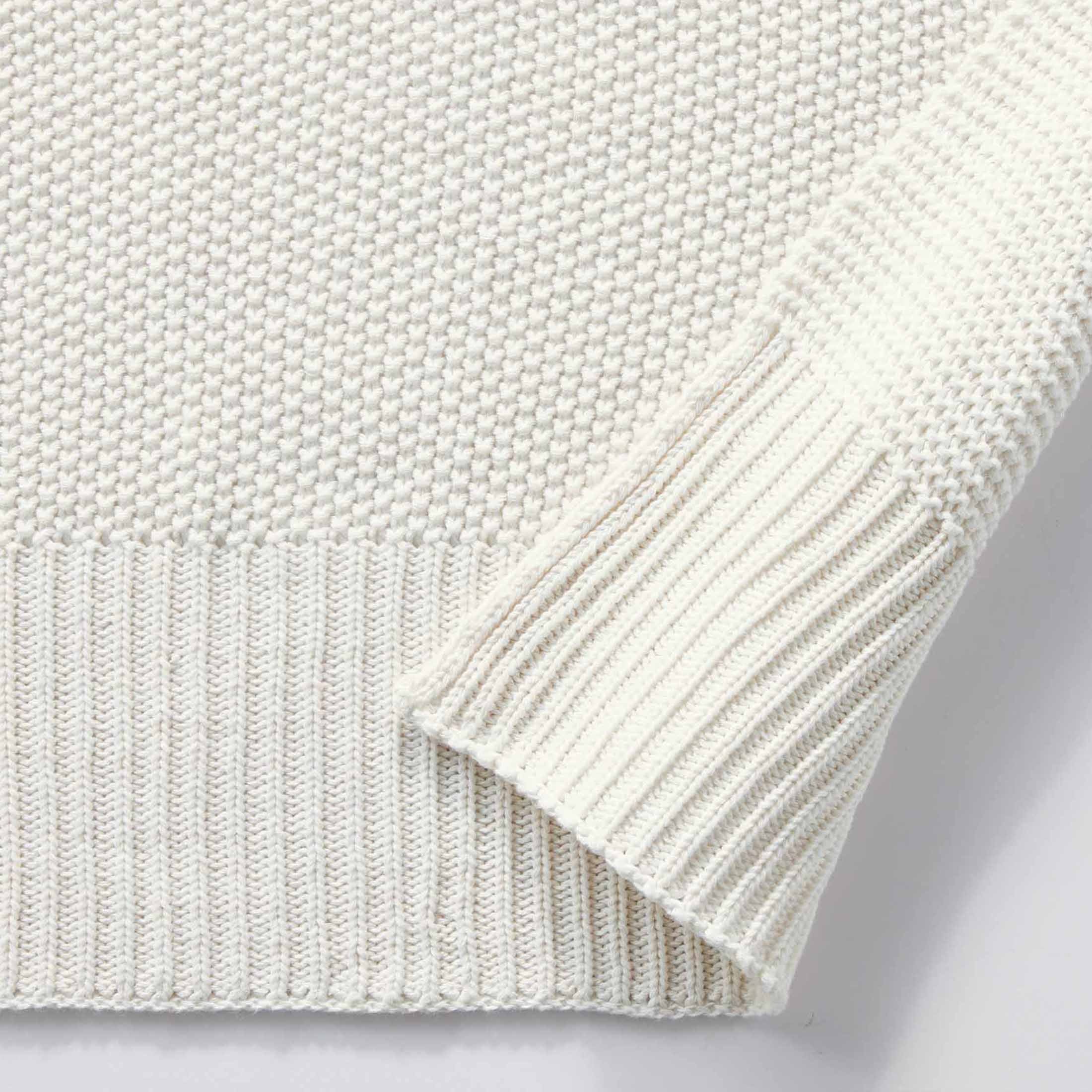Cozy Fleece Chunky Knit Papyrus Throw, Cotton-Blend, 50"x60", 2.3 lb, All Ages - Super Soft Reversible Sherpa Flannel Blanket Detail