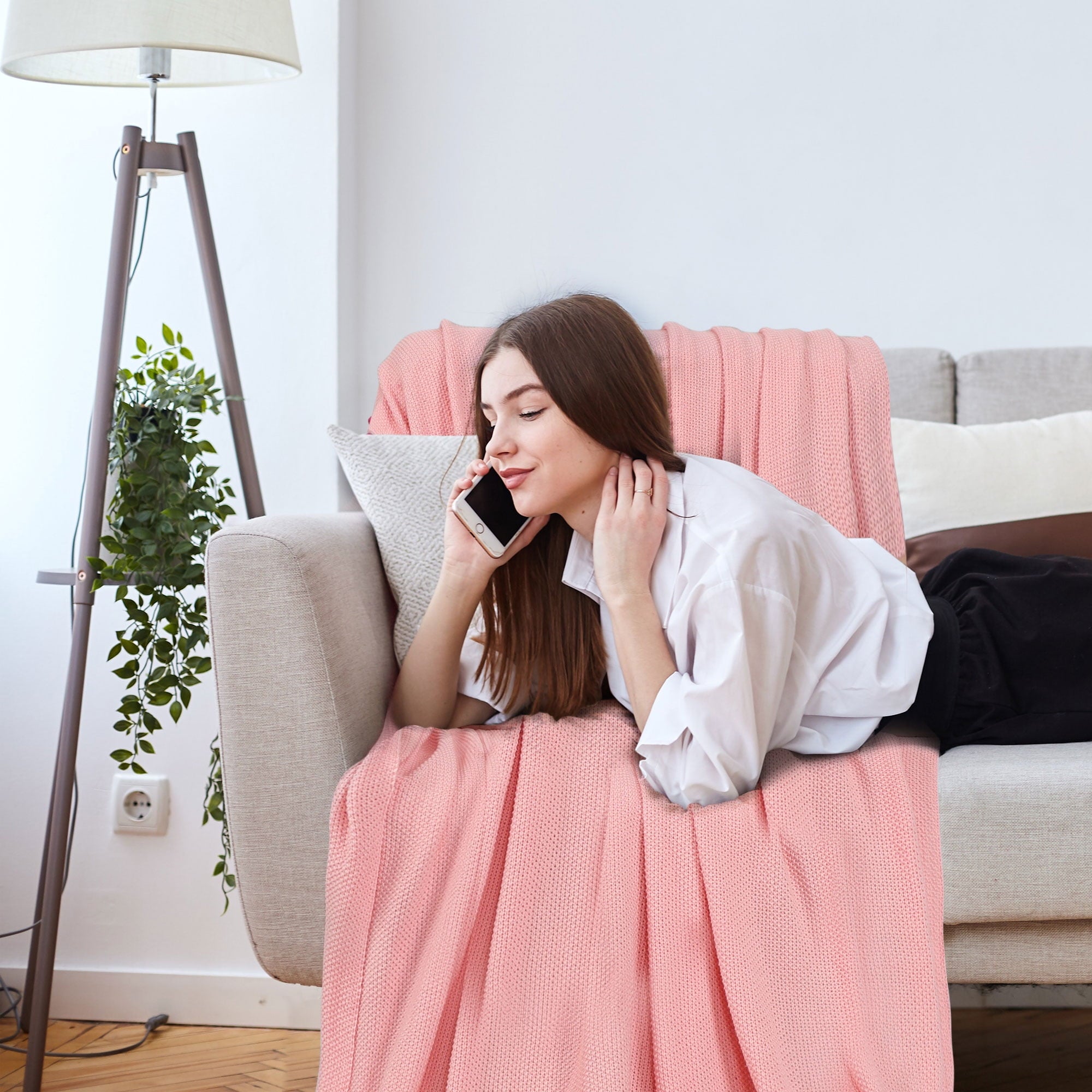 Reversible Sherpa Pure Cotton Soft Cable Knit Throw Blanket Pink 50" x 70" - Lightweight Plush Warm Blanket for All Seasons Detail