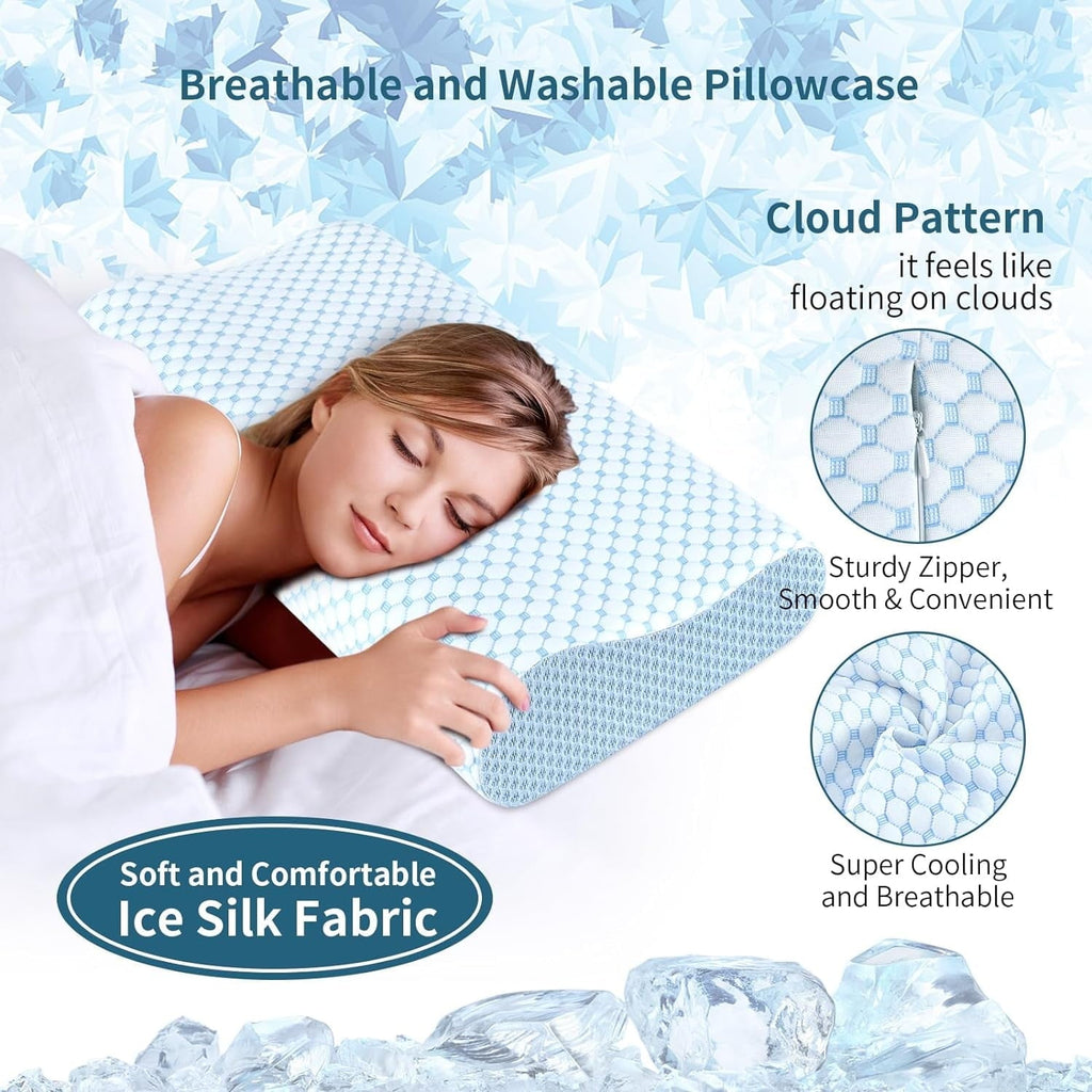Fluffy Shredded for Neck Pain Relief, Contour Memory Foam s for Sleeping, Odorless Ergonomic Adjustable Orthopedic Cooling Bed Neck S... - Hotel Quality Plush Sleeping Pillows Detail