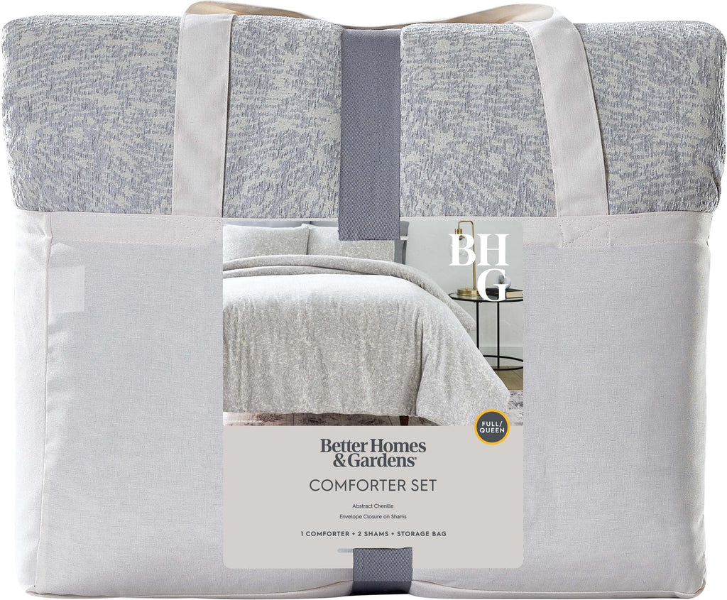 All-Season Better Homes & Garden Grey Chenille 3-Piece Comforter Set, Full/Queen, All Ages - All-Season Down Alternative Comforter Insert Detail