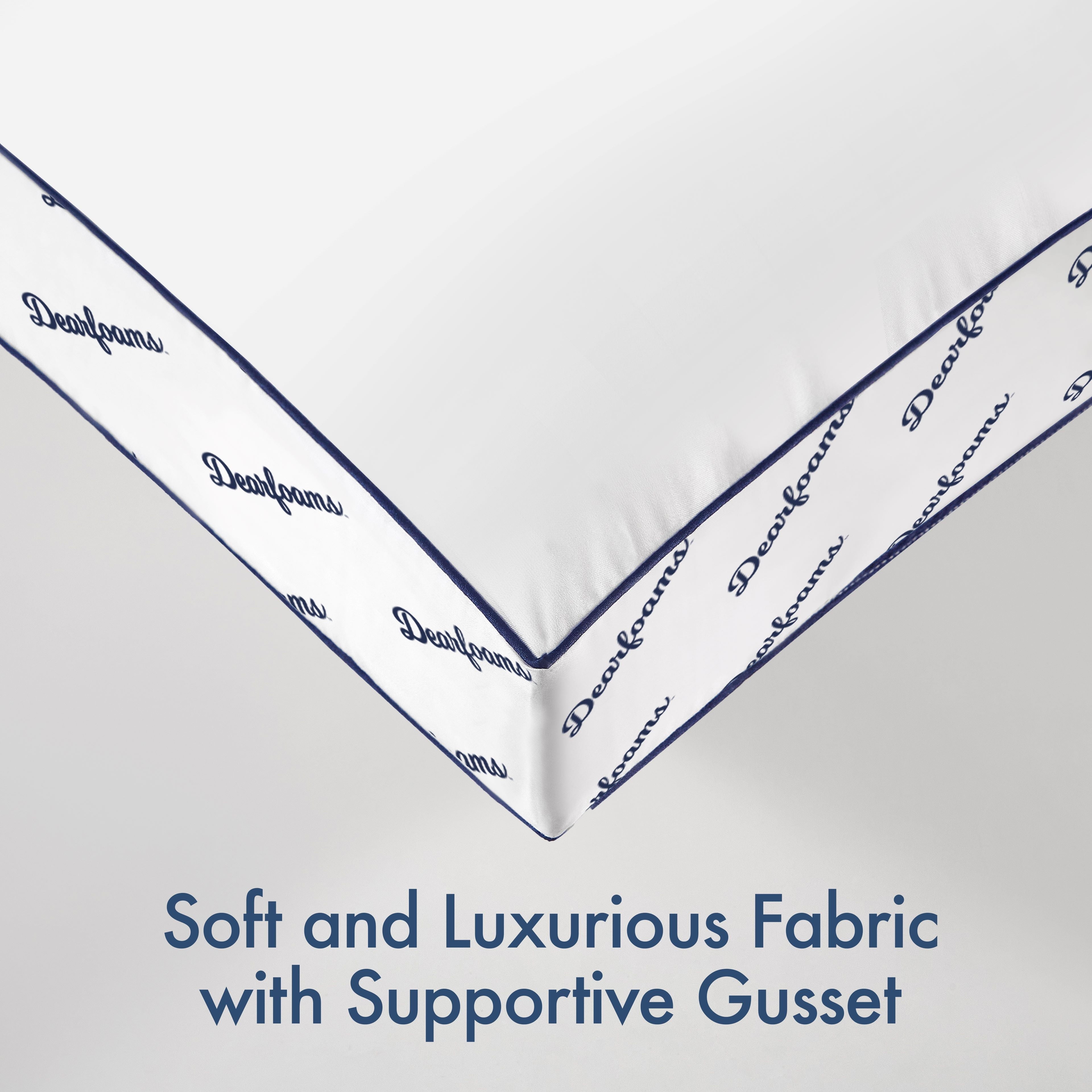 Fluffy Shredded Cozy Gusseted Bed Pillow Standard, White - Hotel Quality Plush Sleeping Pillows Detail