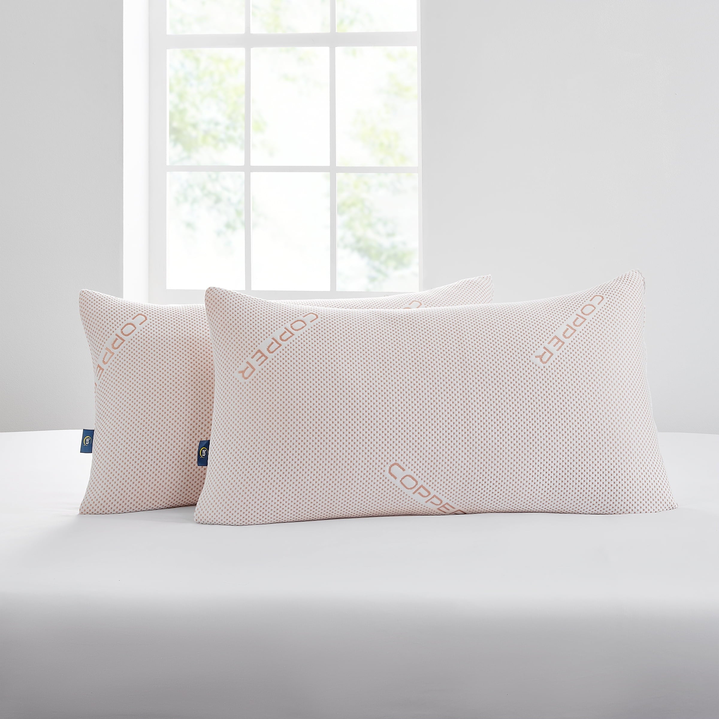 Orthopedic Support Copperloft King Bed Pillow, 2 Pack, Hypoallergenic - Decorative Throw Pillow Cushion for Sofa & Bed Detail