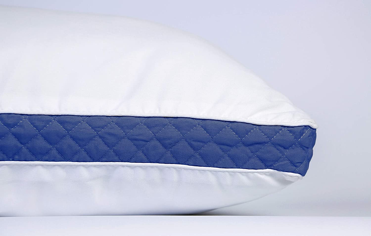 Decorative Plump Gusseted Quilted Bed Pillows - Set of 2 Premium Bed Pillows for Side Sleepers and Back Sleepers - 2 Pack (King Size, Na - Ergonomic Memory Foam Pillow for Neck Pain Support Detail