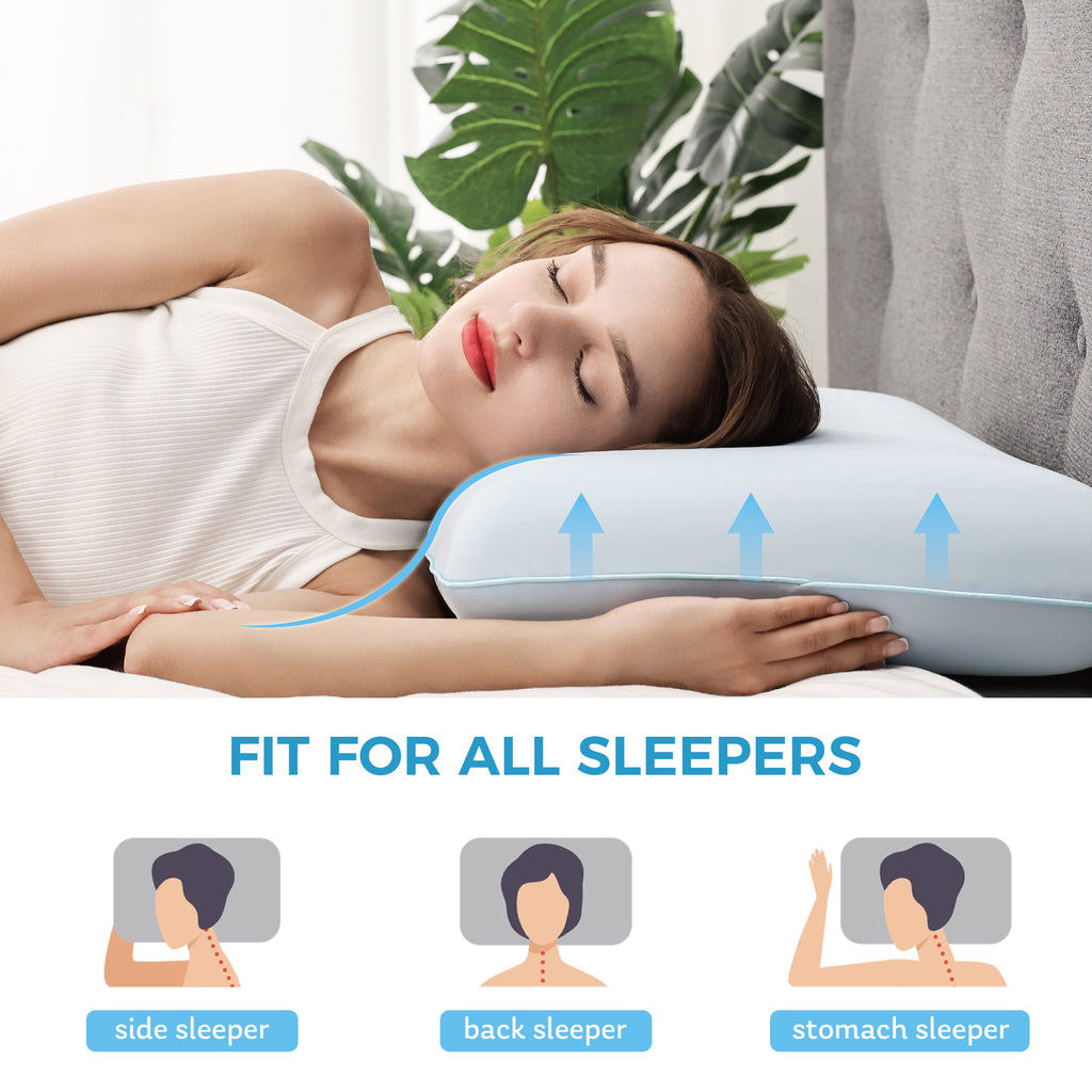 Hotel Collection Memory Foam Pillow, Cooling Gel Bed Pillow, Queen, Blue - Decorative Throw Pillow Cushion for Sofa & Bed Detail