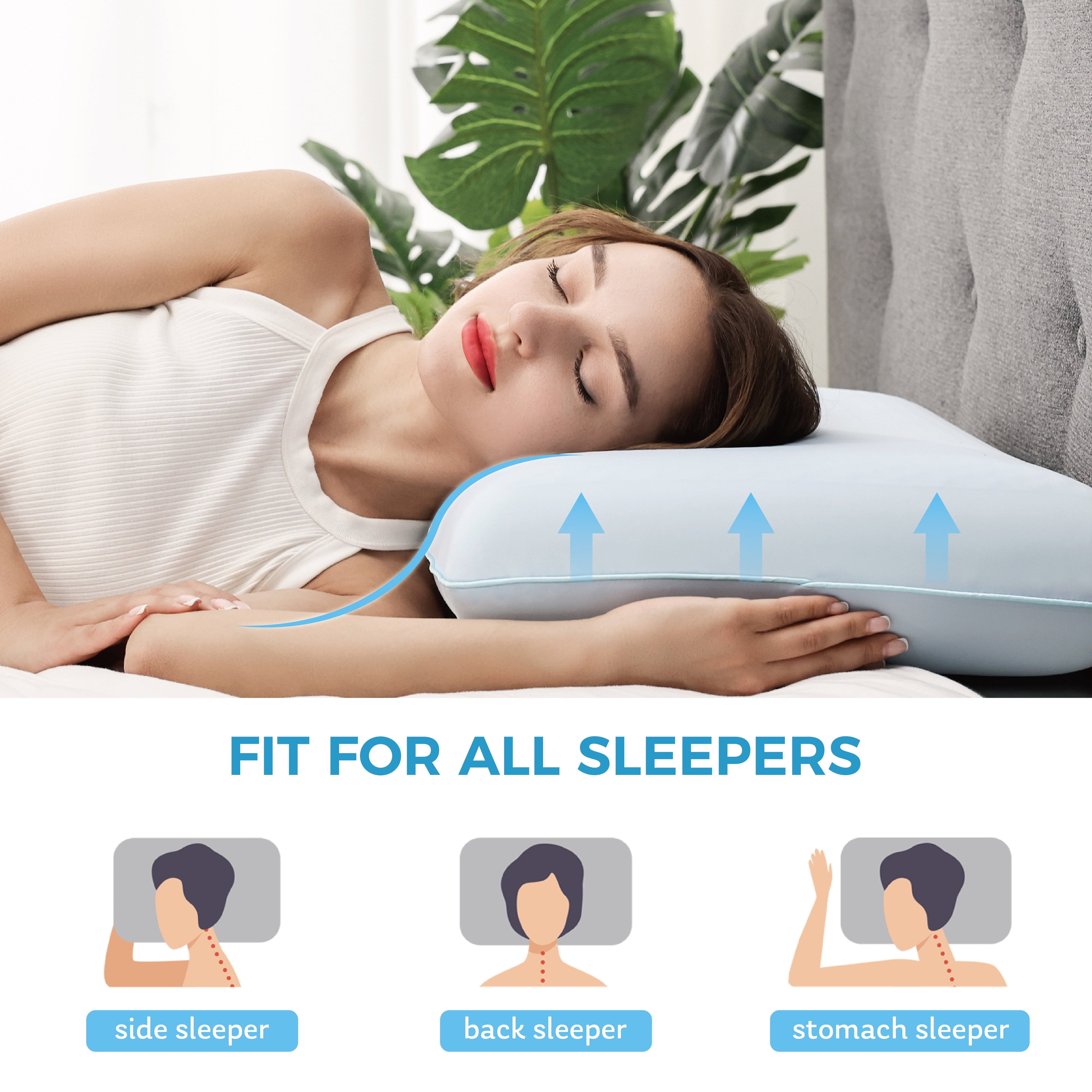 Hotel Collection Memory Foam Pillow, Cooling Gel Bed Pillow, Queen, Blue - Decorative Throw Pillow Cushion for Sofa & Bed Detail