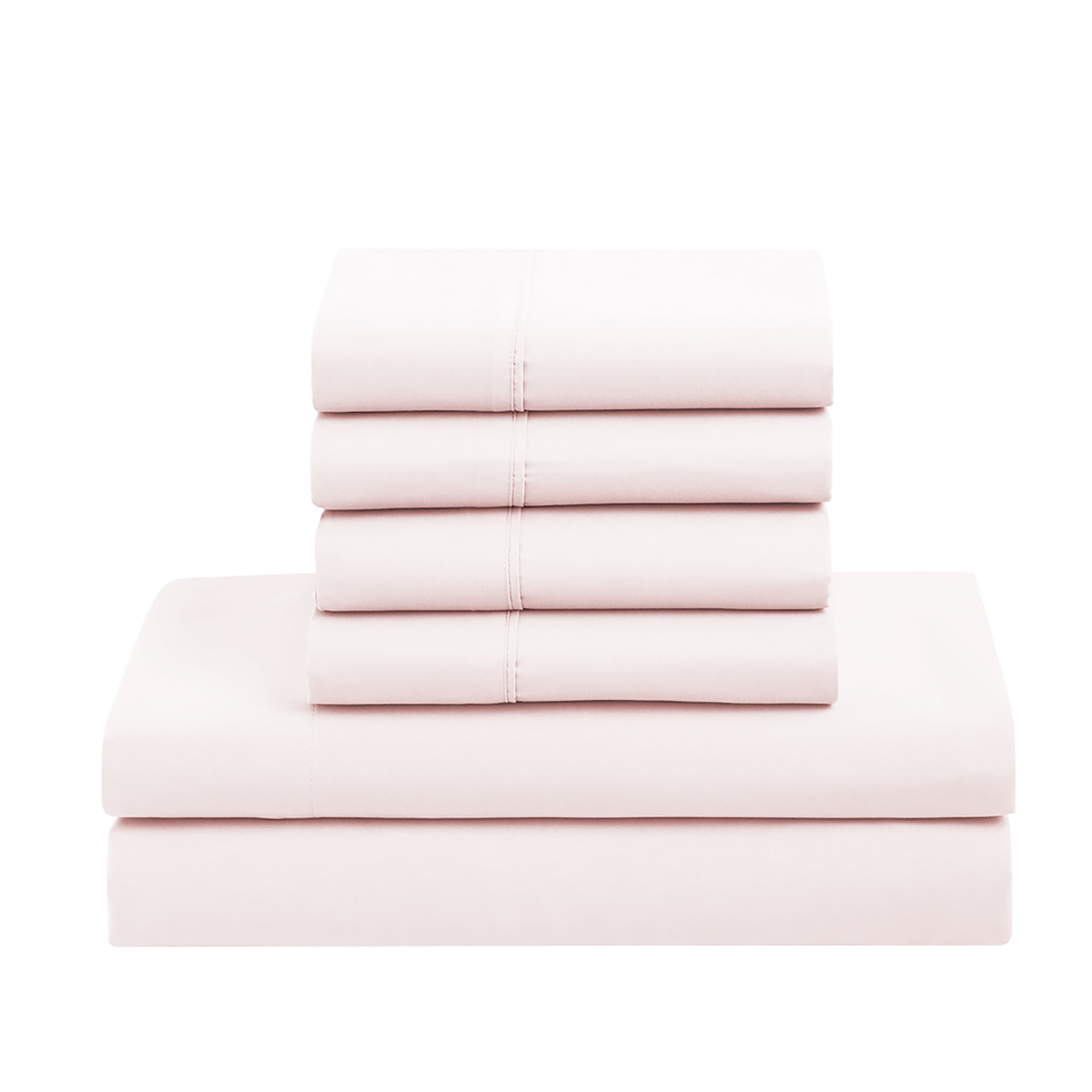 Heavyweight Warmth Supreme 7 Piece Bed-In-A-Bag All Season Solid Comforter & Sheet Set, Full, Pale Pink - Hypoallergenic Ultra-Fluffy Quilt for Winter Detail