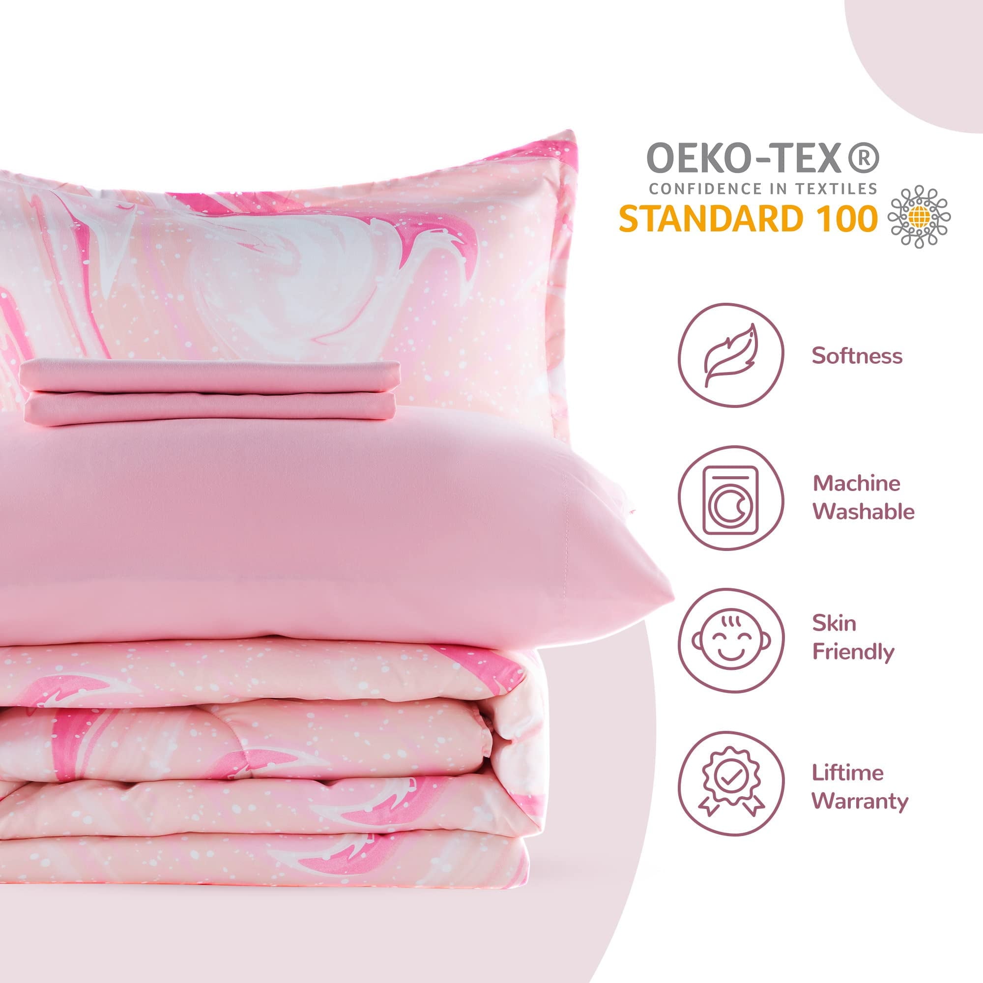 Luxurious Quilted Kids Twin Bedding Comforter Set - 5 Pieces Super Cute & Soft Bedding Sets & Collections with Comforter, Sheet, Pillow... - Hypoallergenic Ultra-Fluffy Quilt for Winter Detail