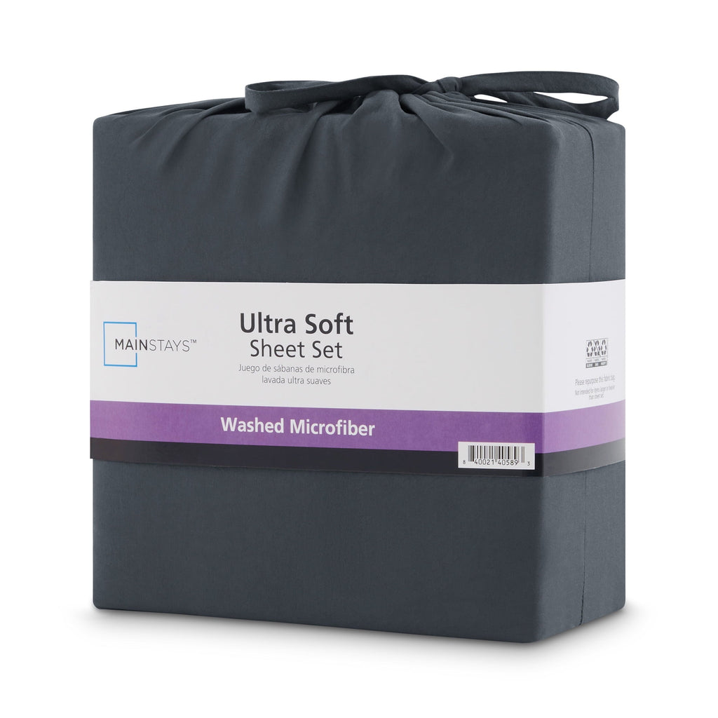 Ultra-Soft Microfiber Bed Sheet Set, Grey Stone, Full, 4 Pieces - Cooling Hotel Quality Bedding Sheets and Pillowcases Detail