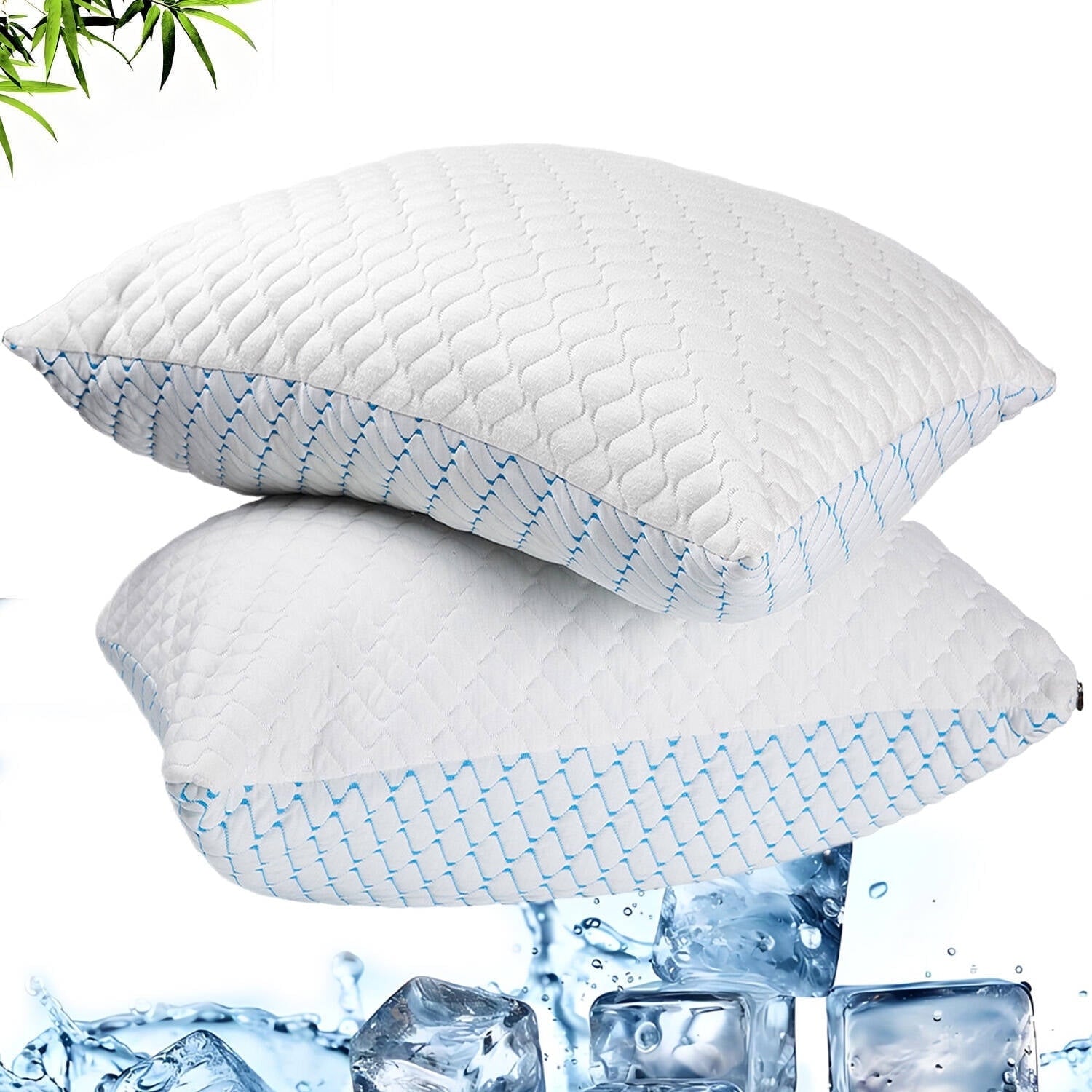 Hotel Collection Pillows for Sleeping (2-Pack), Luxury Hotel Pillows Queen Size Set of 2,Bed Pillows for Side and Back Sleeper (Queen) - Hotel Quality Plush Sleeping Pillows Detail