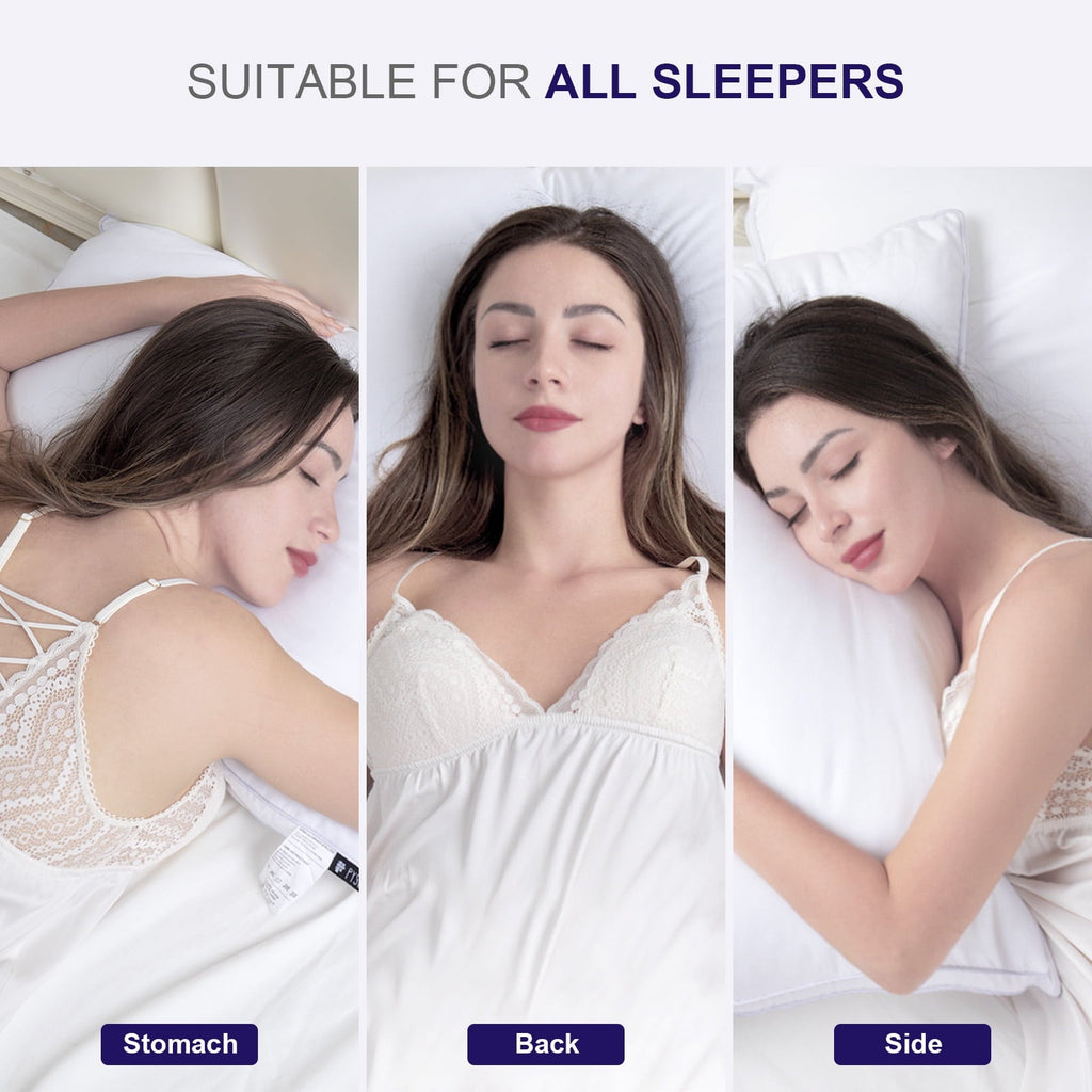 Decorative Plump Bed Pillows 2 Pack Down Alternative Pillows for Bed Queen Size Set of 2 Soft Hotel Collection Gusseted Cooling Pillow... - Ergonomic Memory Foam Pillow for Neck Pain Support Detail