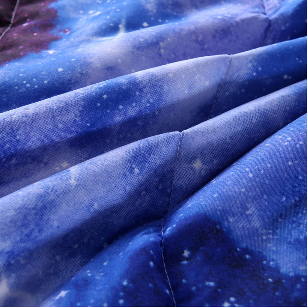 Fluffy Down Alternative Galaxy Bedding Sets Outer Space Comforter 3D Printed Space Quilt Set Full Size for Kids Blue - All-Season Down Alternative Comforter Insert Detail