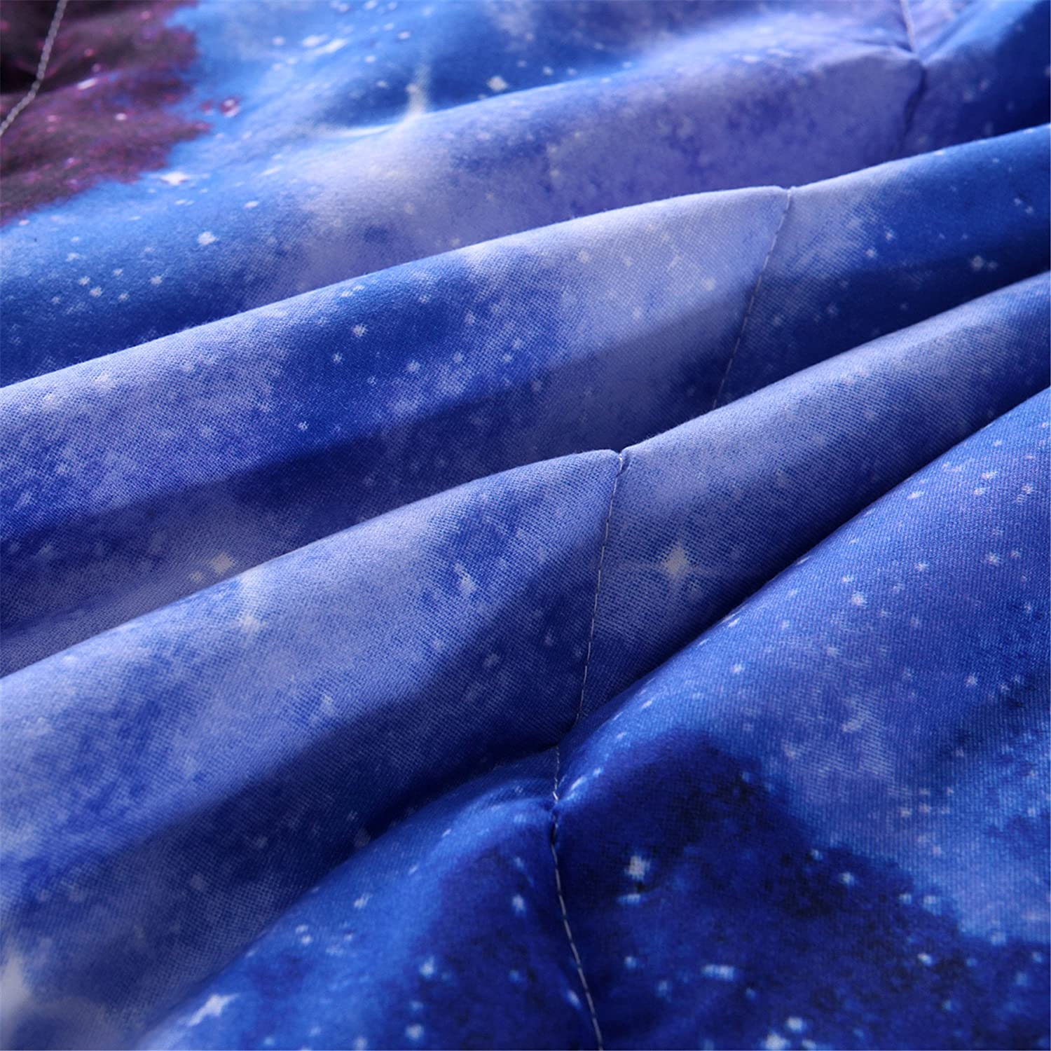 Fluffy Down Alternative Galaxy Bedding Sets Outer Space Comforter 3D Printed Space Quilt Set Full Size for Kids Blue - All-Season Down Alternative Comforter Insert Detail