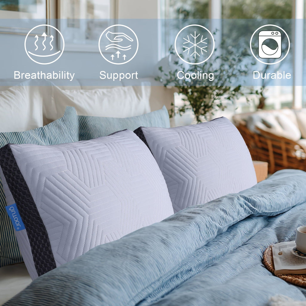 Fluffy Shredded Soft Bed Pillow, Shredded Memory Foam Pillow, Comfortable Sleeping Pillow, Standard Size, Affordable Everyday Use - Ergonomic Memory Foam Pillow for Neck Pain Support Detail