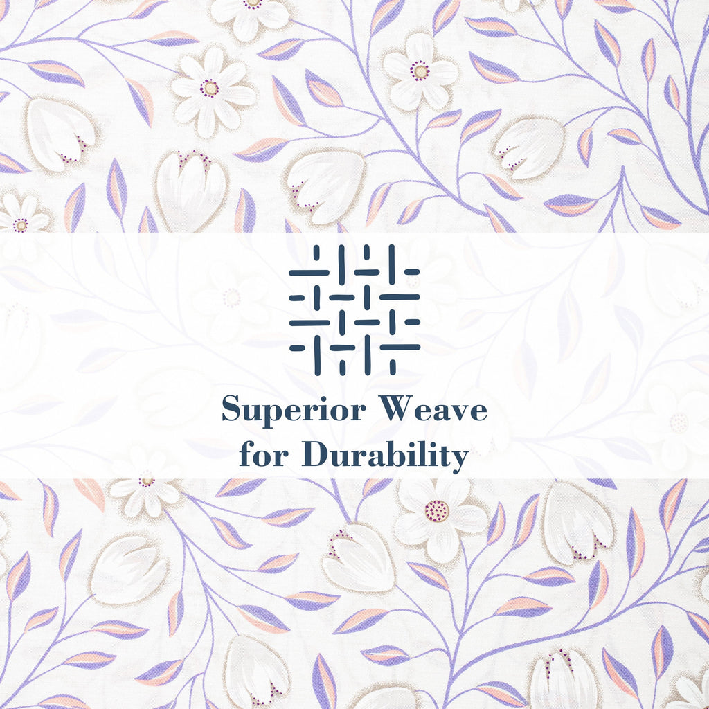 Cooling Sateen 100% Cotton Full Size Sheets,4 Piece Pure Percale Bed Sheets Set Deep Pocket Fits Mattress Upto 15",floral vine pattern - Luxury Bed Sheet Set with Deep Pockets Detail