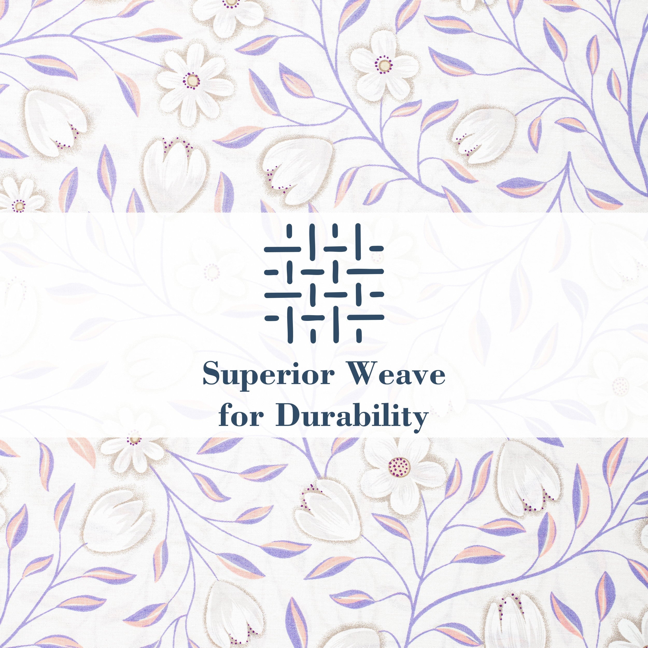 Cooling Sateen 100% Cotton Full Size Sheets,4 Piece Pure Percale Bed Sheets Set Deep Pocket Fits Mattress Upto 15",floral vine pattern - Luxury Bed Sheet Set with Deep Pockets Detail