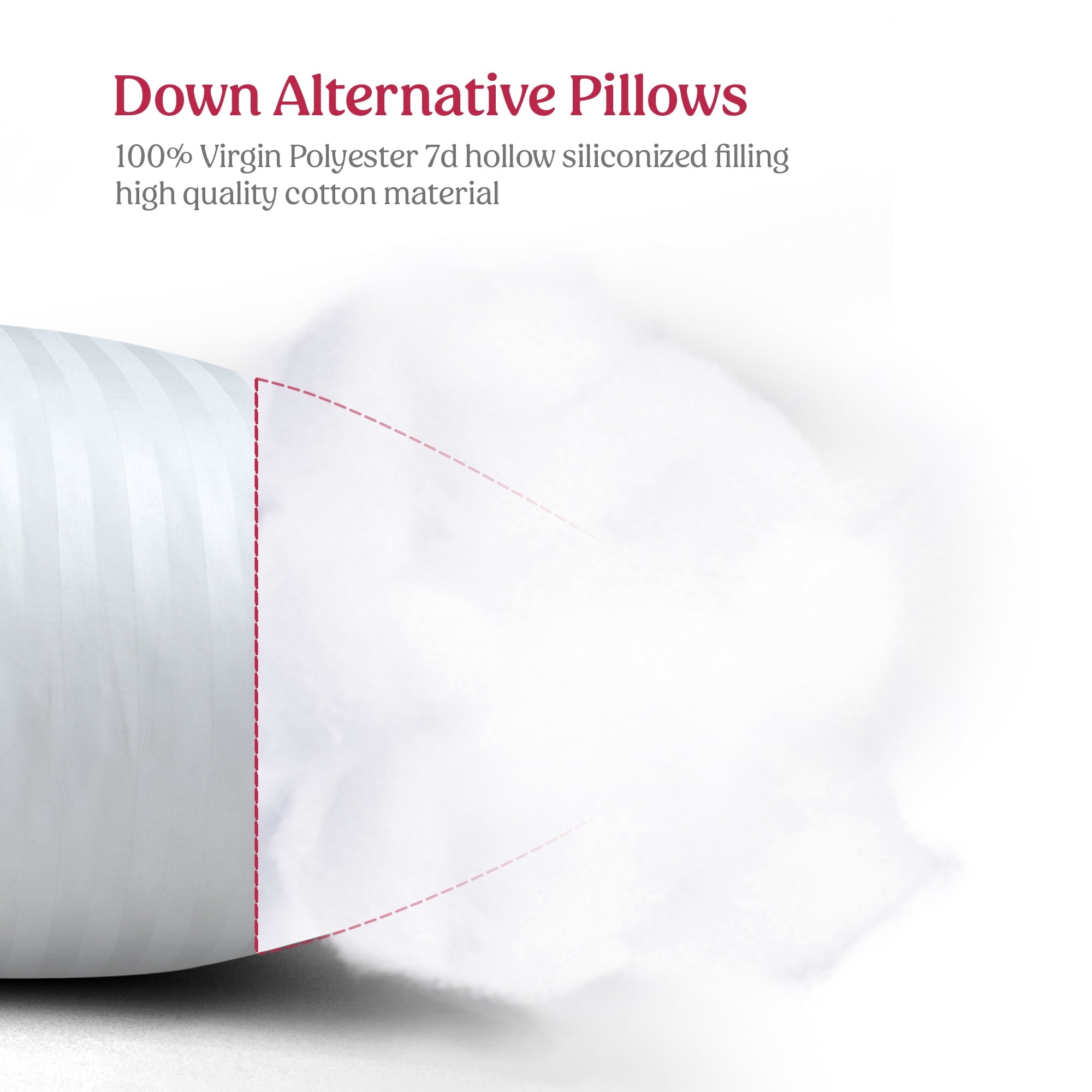 Ergonomic Memory Foam King Bed Pillows Set of 2- Comfortable Breathable Bed Pillows for Sleeping (White, 20x36) - Hotel Quality Plush Sleeping Pillows Detail