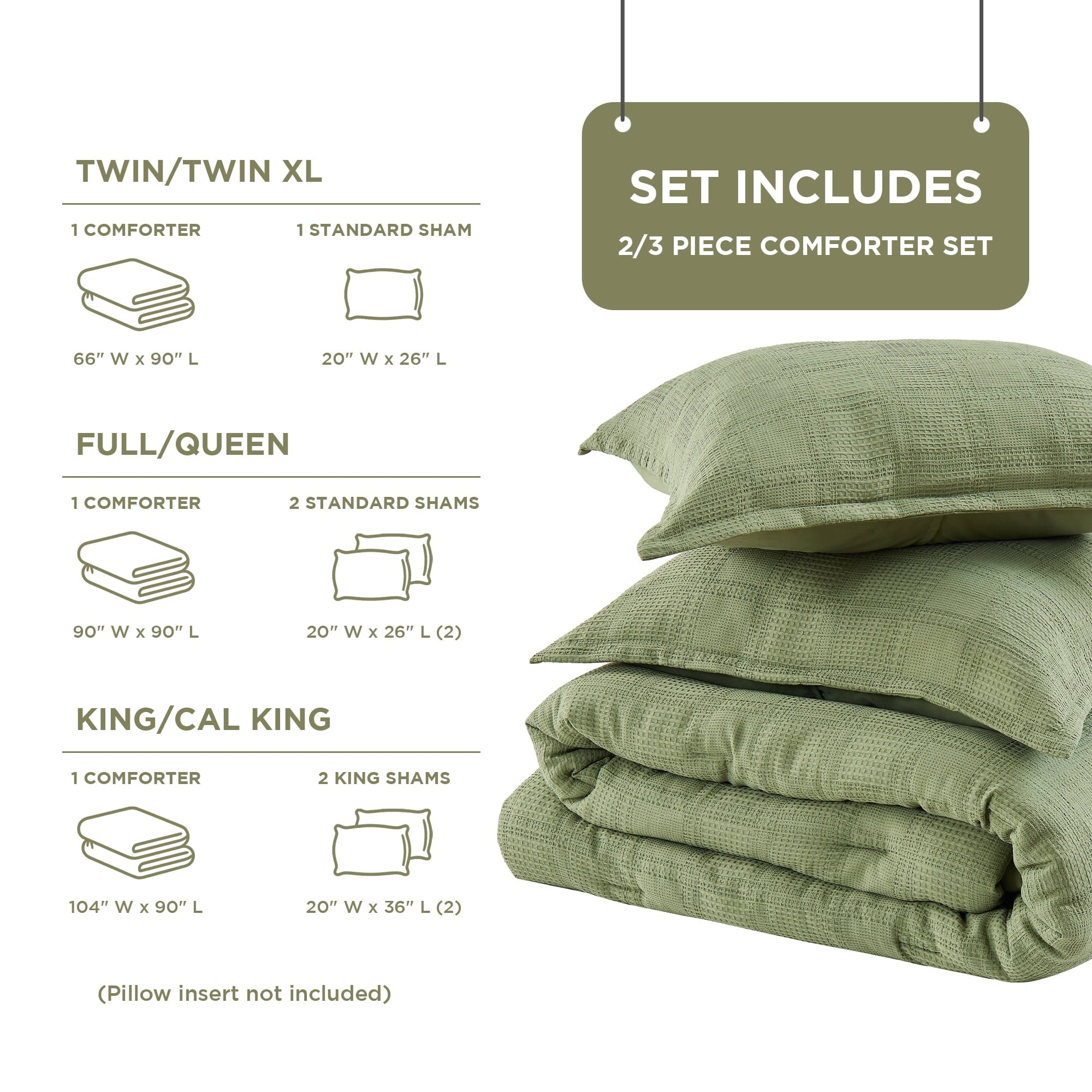All-Season Waffle Weave Comforter Set Full/Queen Size, Lightweight & Breathable Comforter Bet Set for All Season, 3-Piece Textur... - Cloud-Like Soft Lightweight Bed Comforter Detail