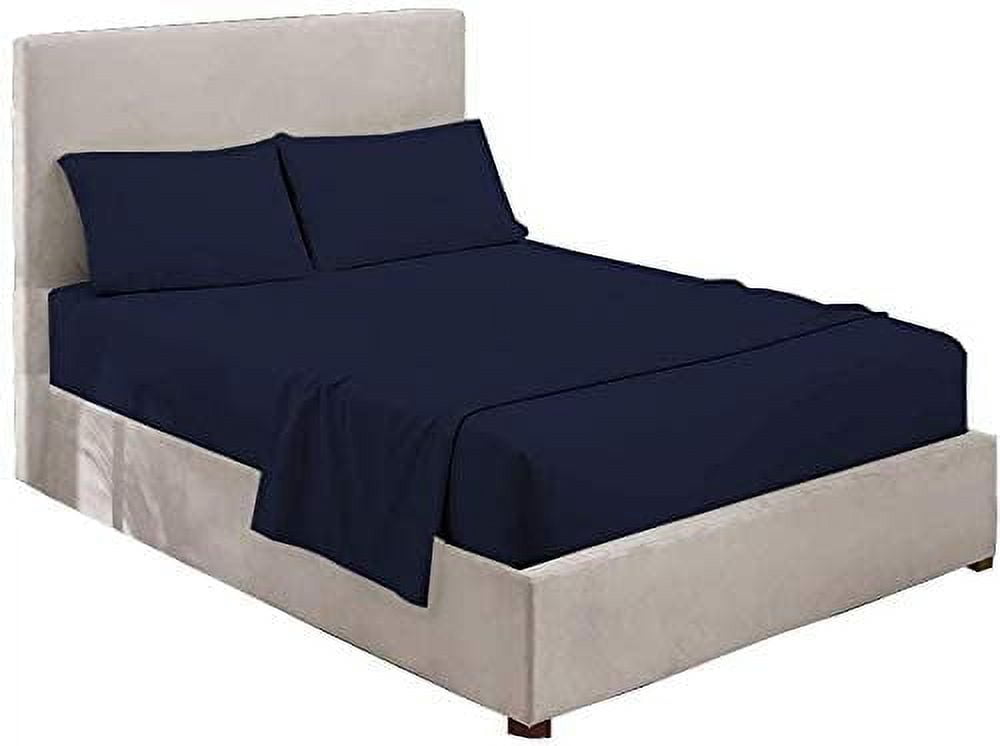 Ultra-Soft Luxury Bed Sheets Set - 800 Thread Count 100% Egyptian Cotton Sheets - 4 Piece Sheet Set Fits Mattress Upto 24 Inch D... - Luxury Bed Sheet Set with Deep Pockets Detail