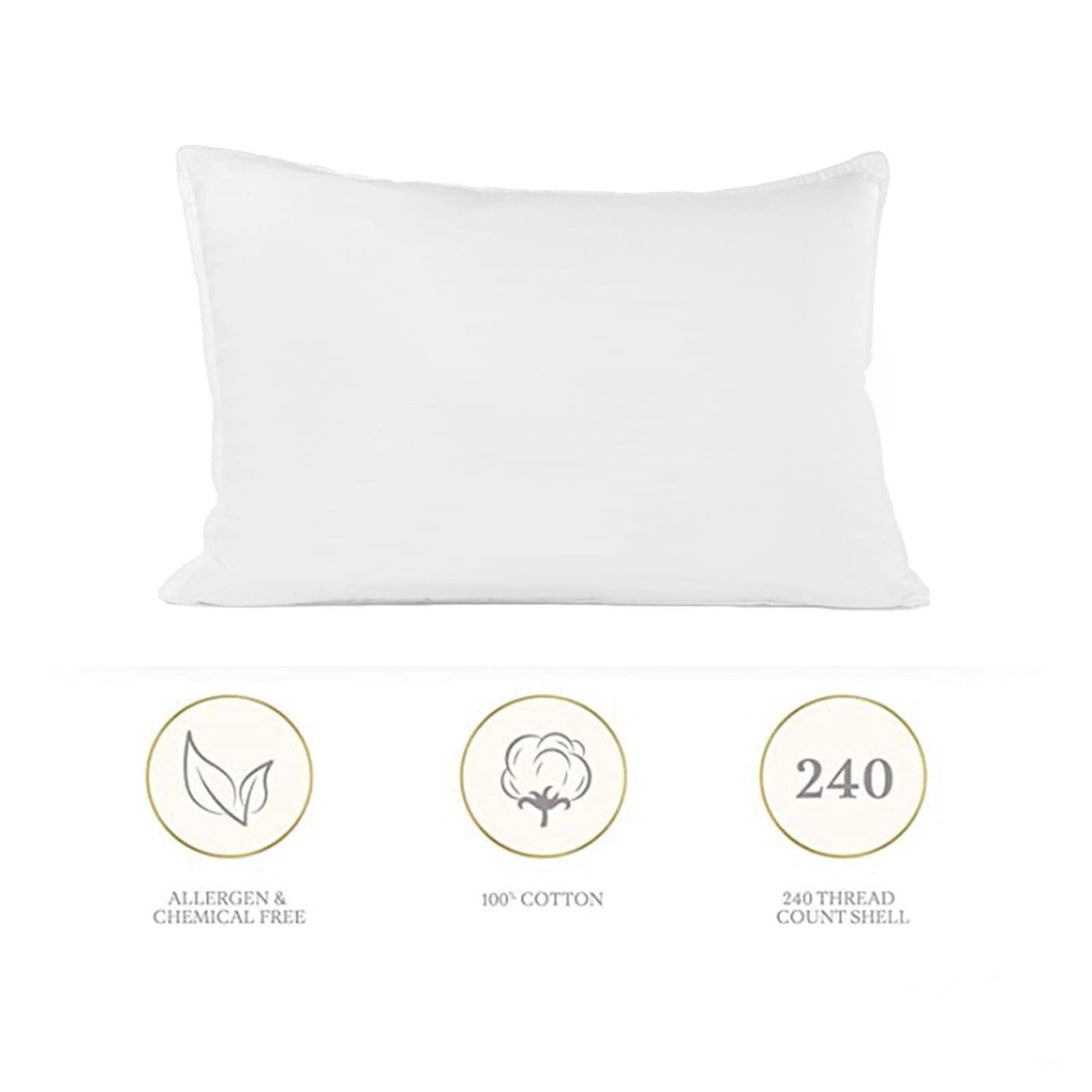 Orthopedic Support Pillows Standard Size Set of 2, Bed Pillows for Sleeping, Standard Pillows 2 Pack for Back, Stomach or Side Sleepers,... - Decorative Throw Pillow Cushion for Sofa & Bed Detail