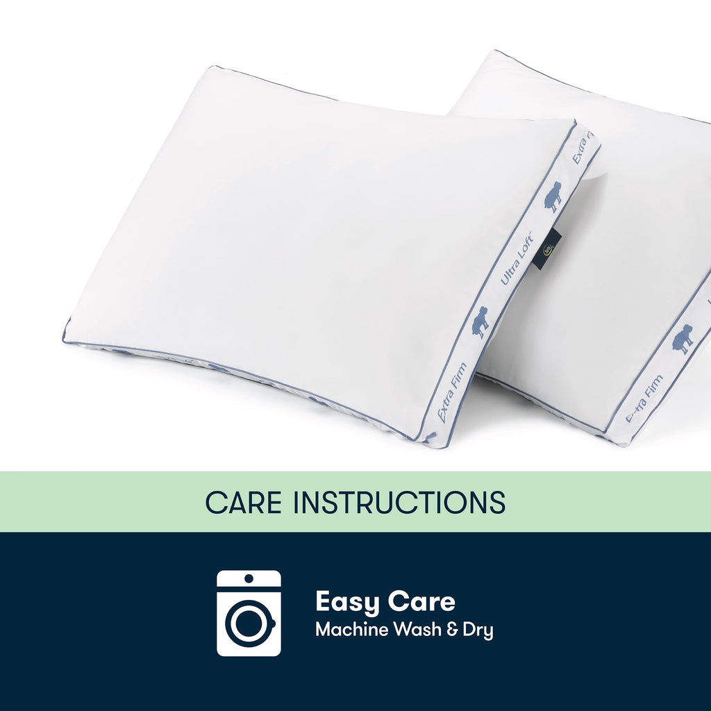 Hotel Collection Ultra Loft Standard/Queen Bed Pillow, Extra Firm Support - Orthopedic Shredded Foam Bed Pillow Set Detail